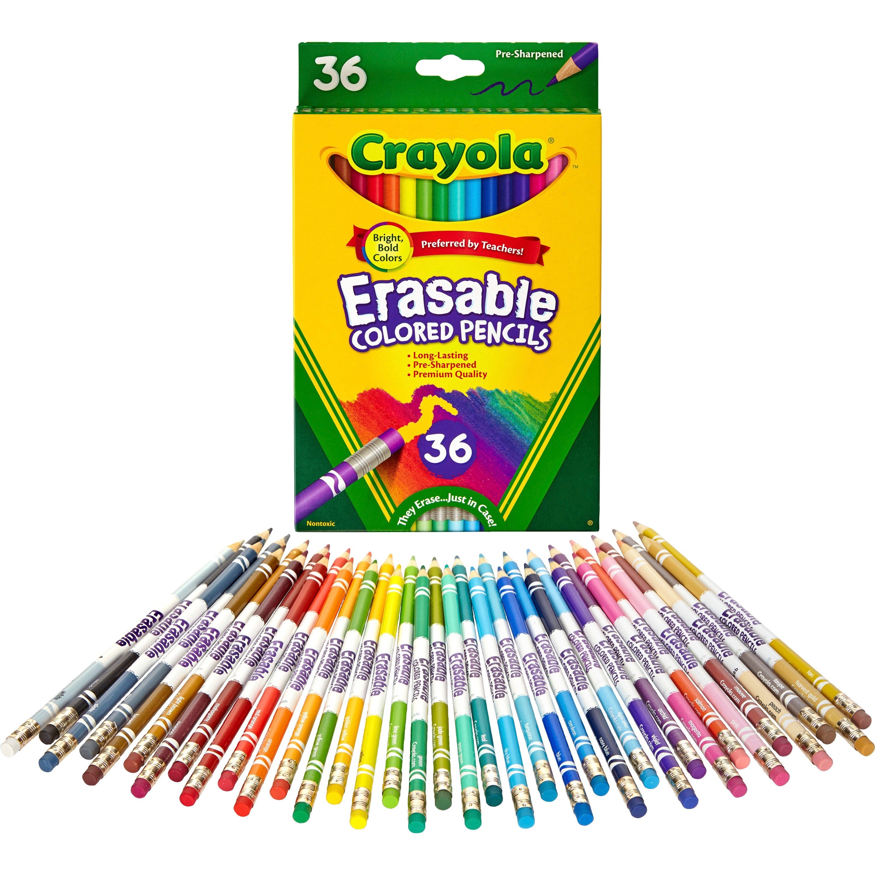 crayola-erasable-colored-pencils-33-mm-lead-diameter-thick-point-assorted-lead-36-pack_cyo681036 - 1