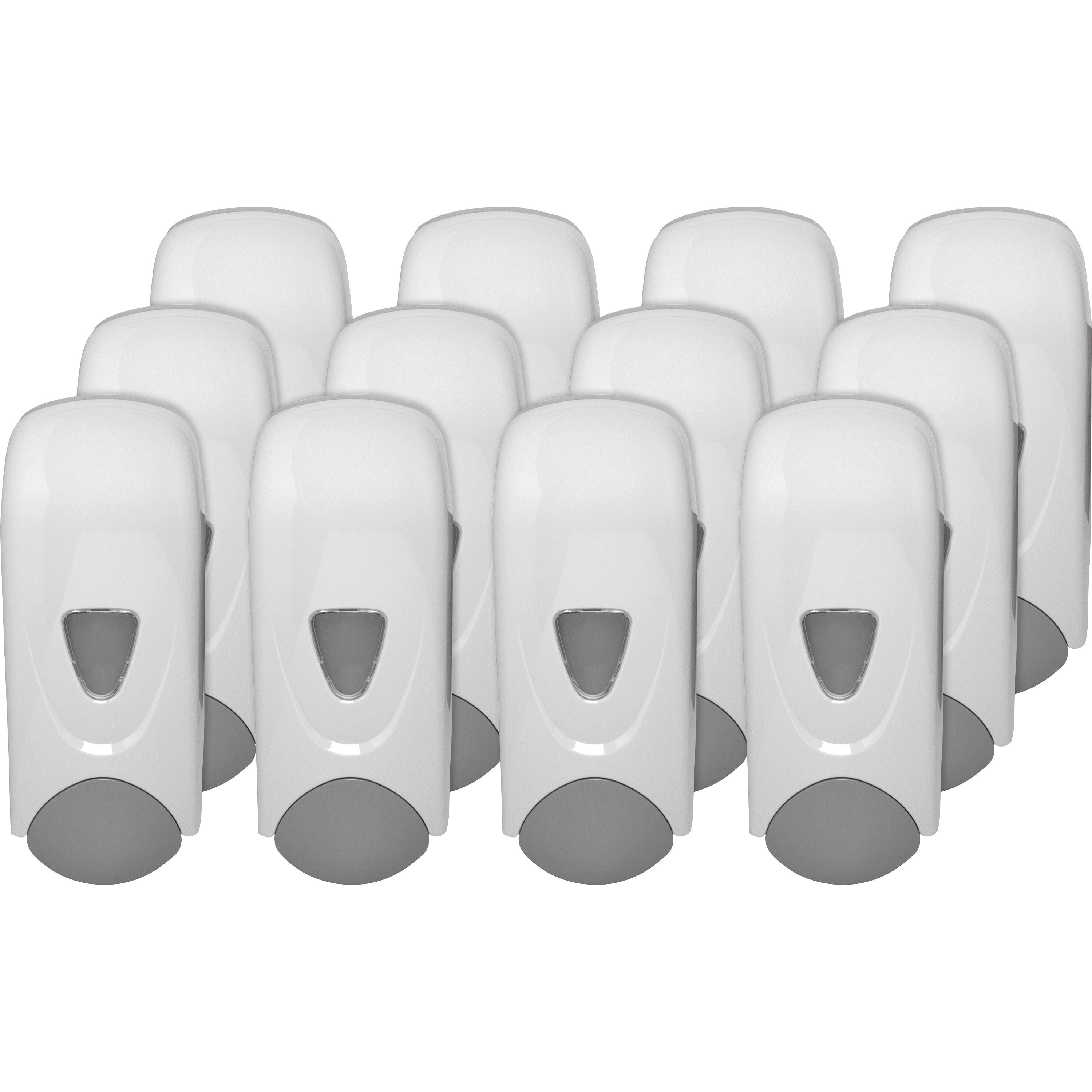 genuine-joe-foam-eeze-foam-soap-dispenser-manual-106-quart-capacity-refillable-site-window-durable-white-gray-12-carton_gjo08950ct - 1