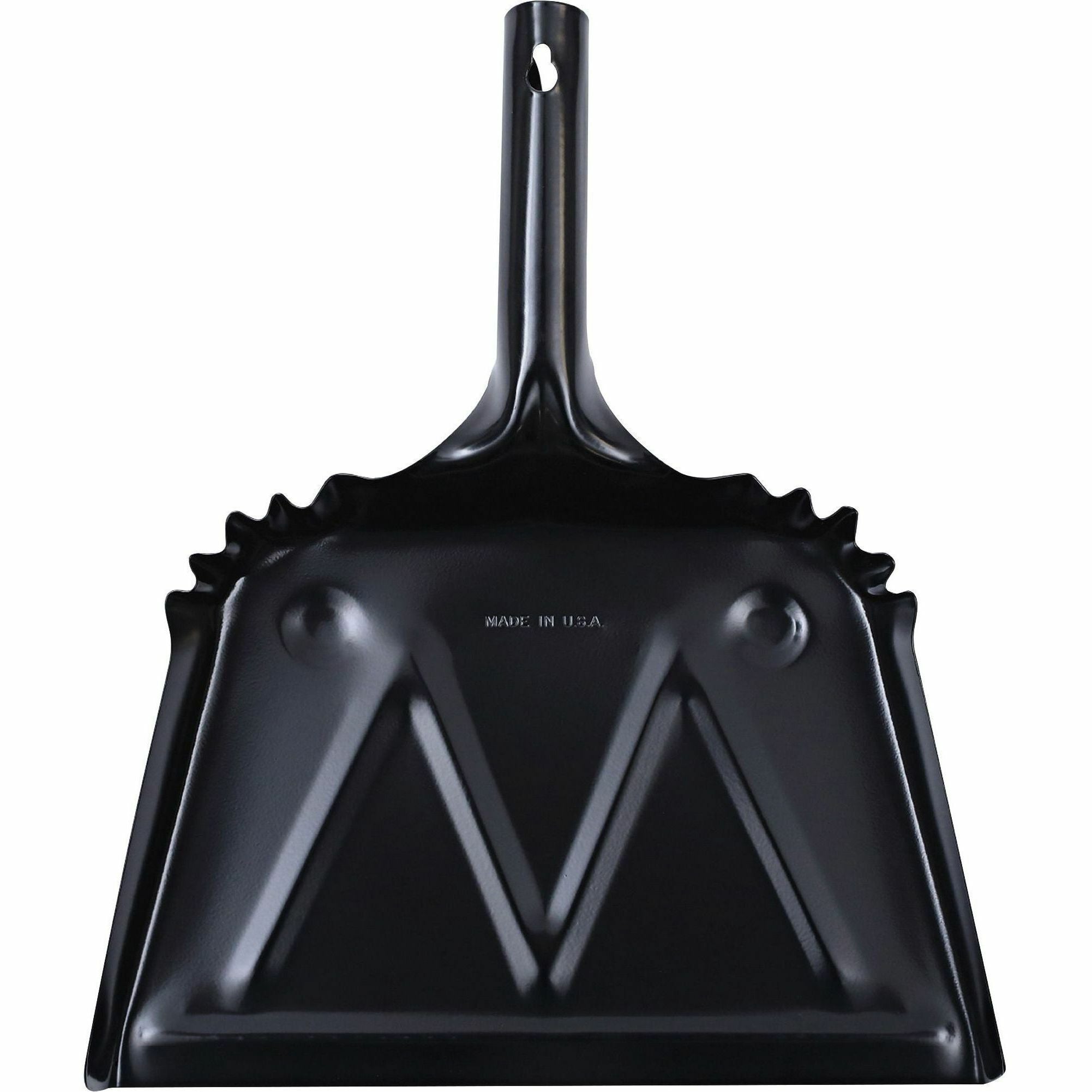 genuine-joe-heavy-duty-metal-dustpan-12-wide-steel-pan-black-12-carton_gjo58143ct - 2
