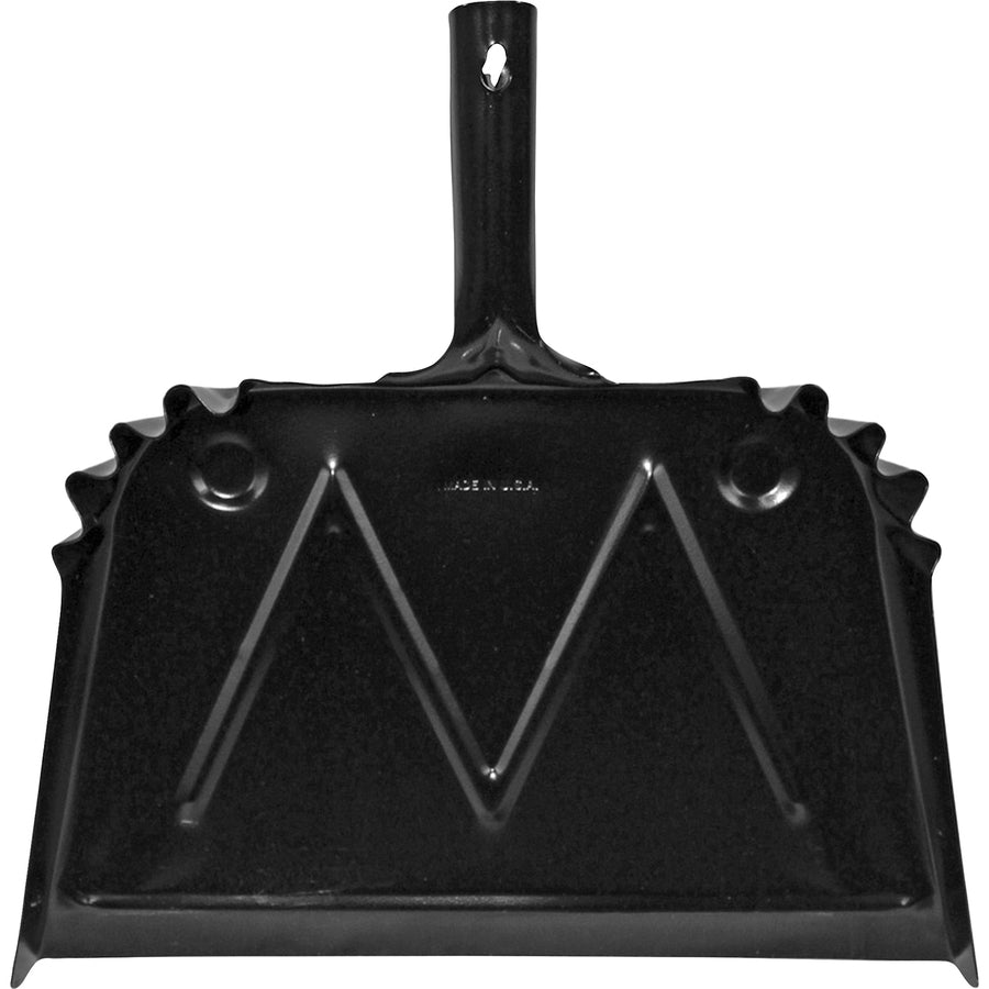 genuine-joe-heavy-duty-metal-dustpan-16-wide-steel-handle-metal-pan-black-12-carton_gjo85151ct - 2