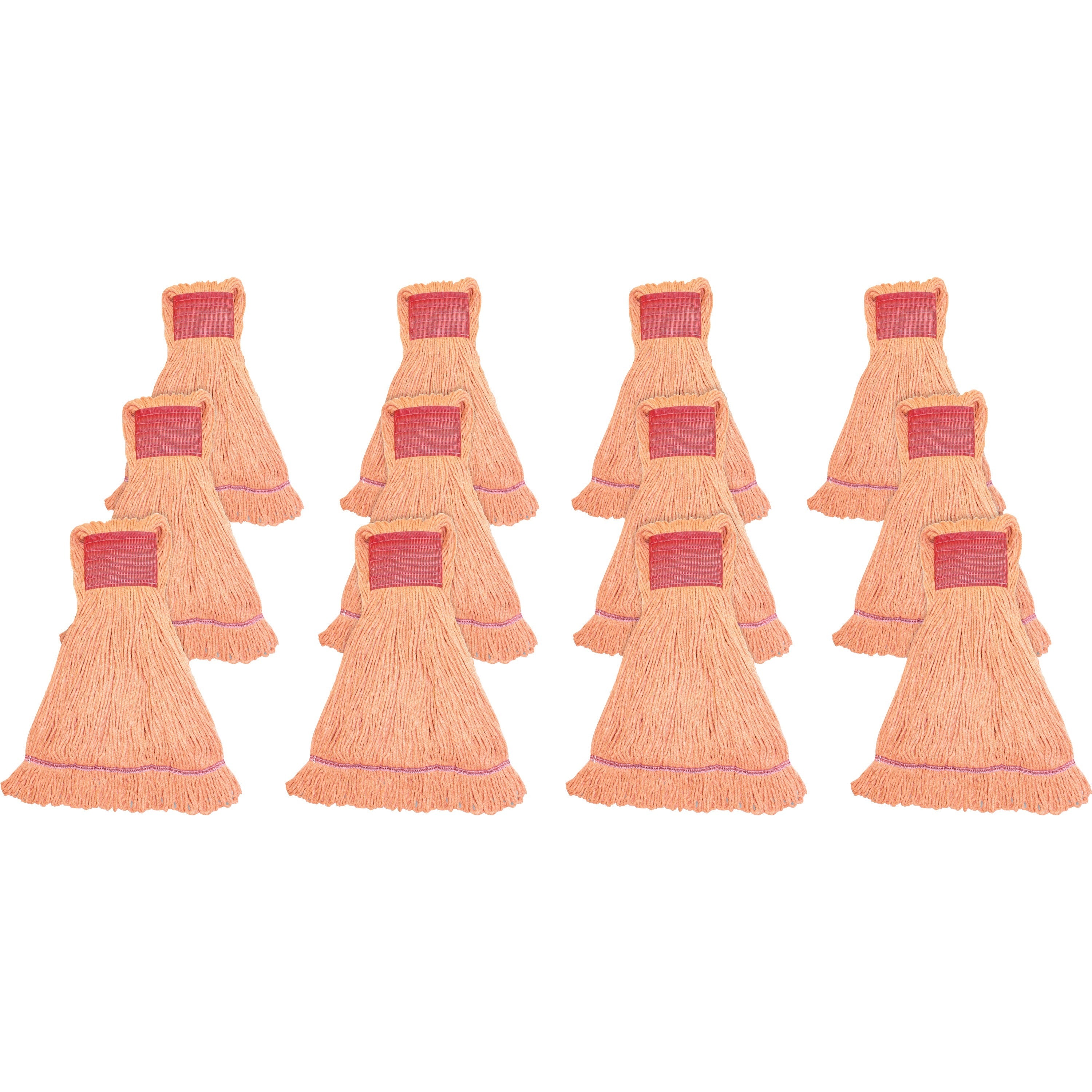 Genuine Joe Synthetic Blend Large Mophead - Rayon, Cotton - Orange - 12 / Carton - 1