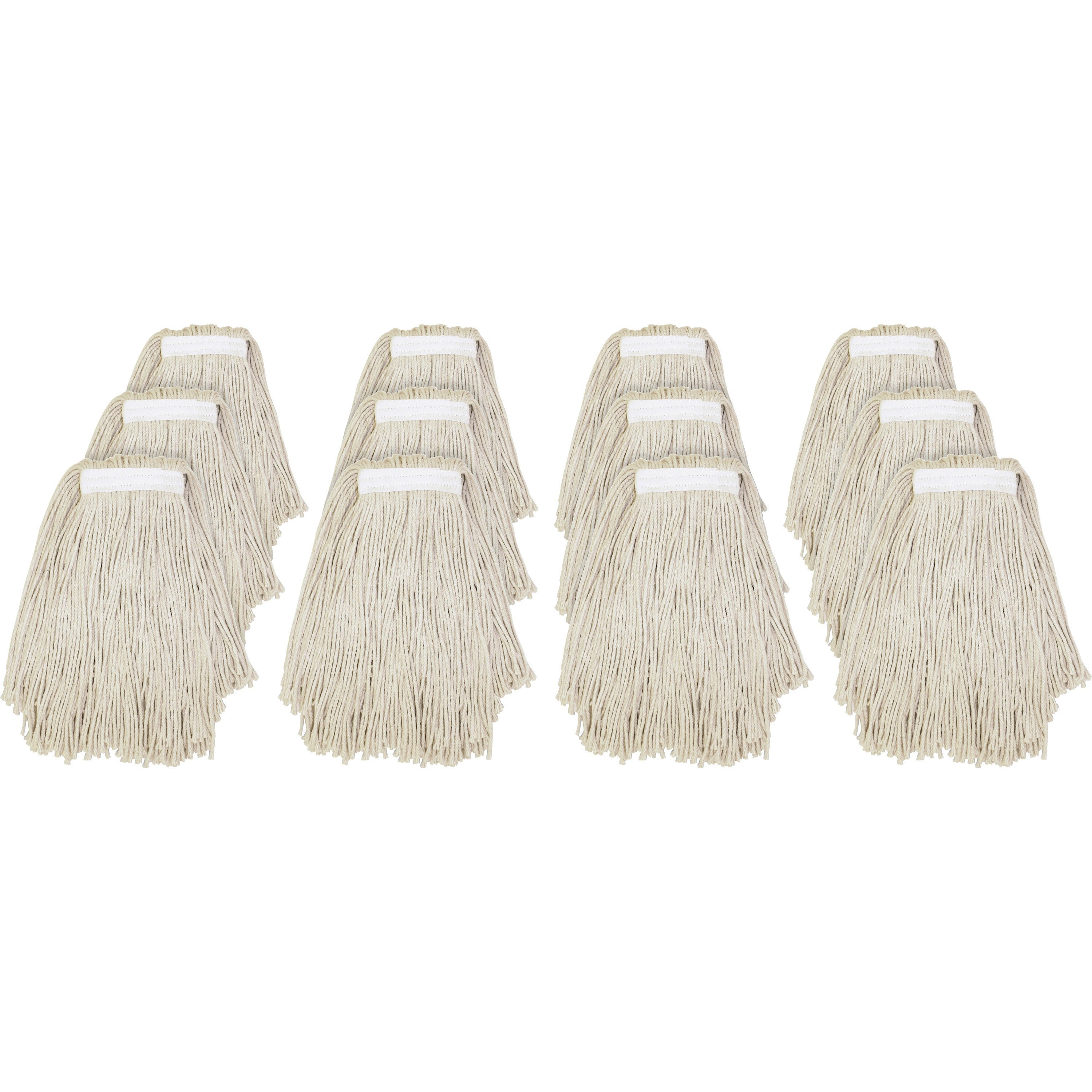 Genuine Joe Genuine Joe Clamp-style Mophead - Cotton - 12 / Carton - 1
