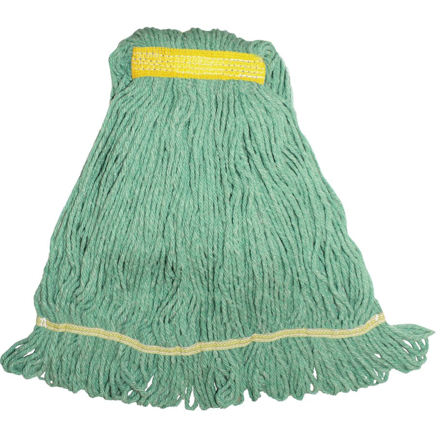 Genuine Joe Synthetic Blend Small Mophead - Rayon, Cotton - Green - 12 / Carton - 2
