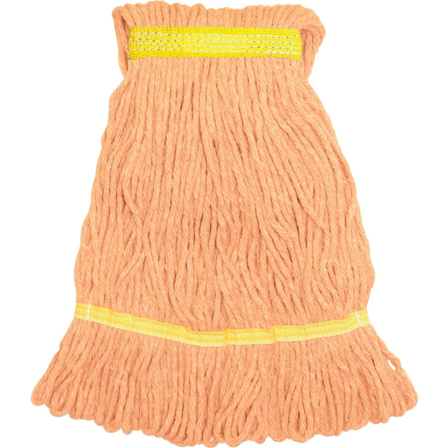 Genuine Joe Narrow Band Small Mophead - Rayon, Cotton - Orange - 12 / Carton - 2