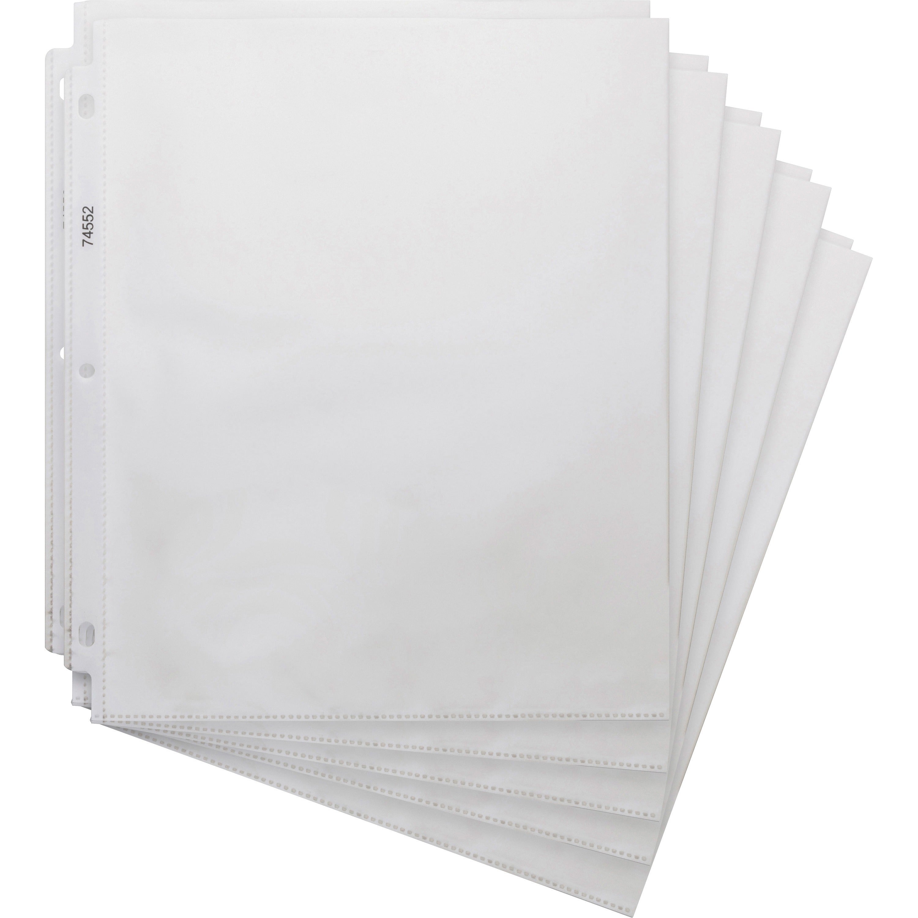 business-source-heavyweight-sheet-protectors-for-letter-8-1-2-x-11-sheet-3-x-holes-clear-polypropylene-200-box_bsn74552 - 1