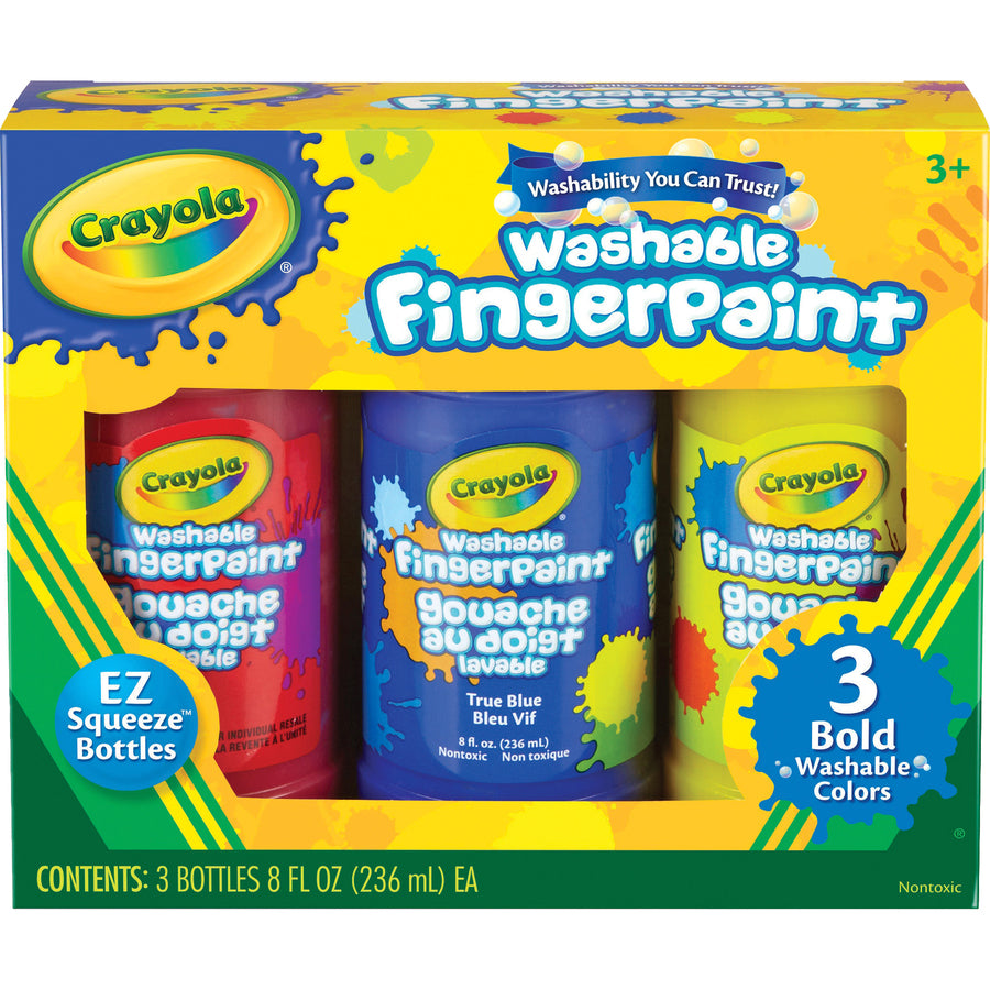 crayola-washable-fingerpaint-bold-colors-set-8-oz-3-set-true-blue-lemon-yellow-fire-engine-red_cyo551310 - 2