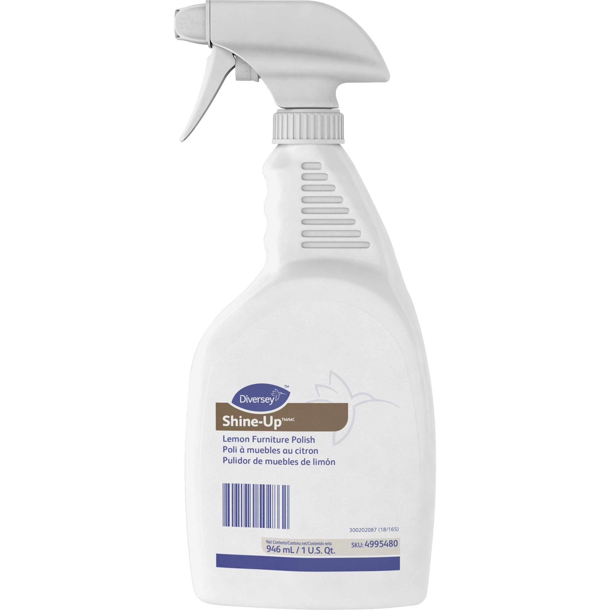 diversey-shine-up-lemon-furniture-polish-ready-to-use-32-fl-oz-1-quart-lemon-scent-12-carton-non-smearing-fingerprint-resistant-white_dvo4995480ct - 2