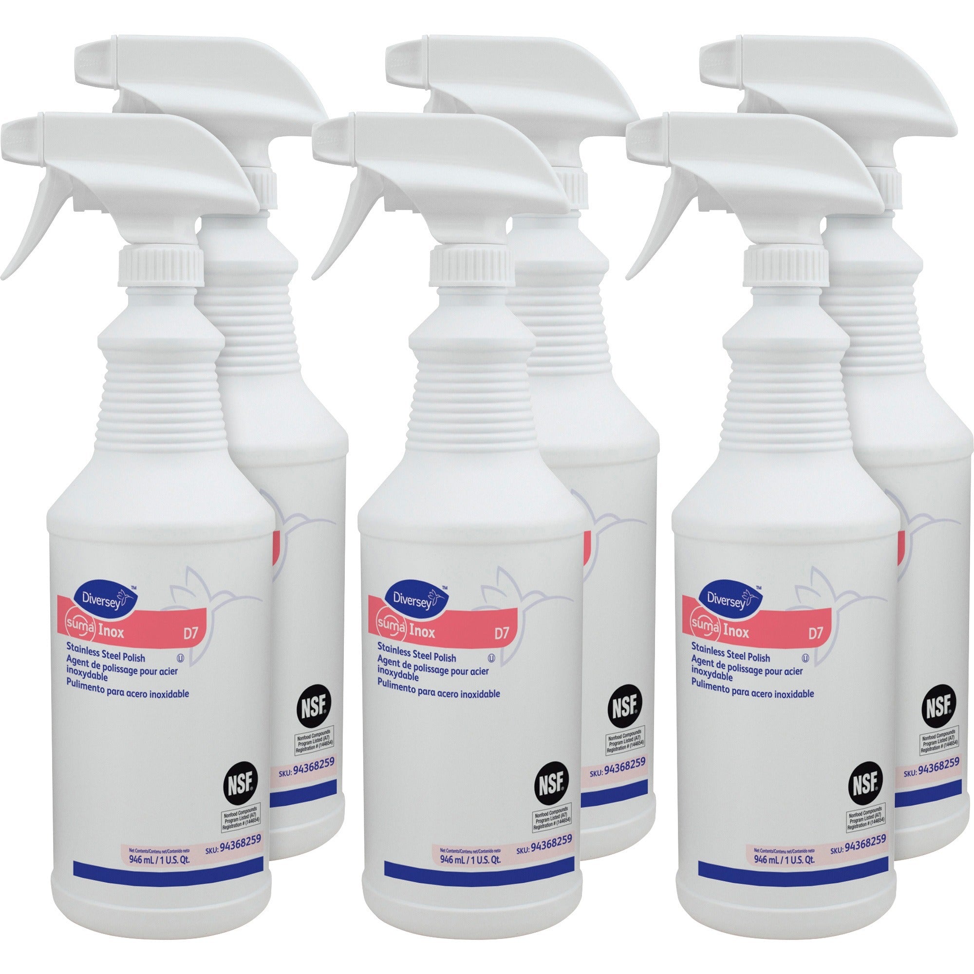 diversey-suma-inox-stainless-steel-polish-ready-to-use-32-fl-oz-1-quart-hydrocarbon-scent-6-carton-luster-clear_dvo94368259ct - 1
