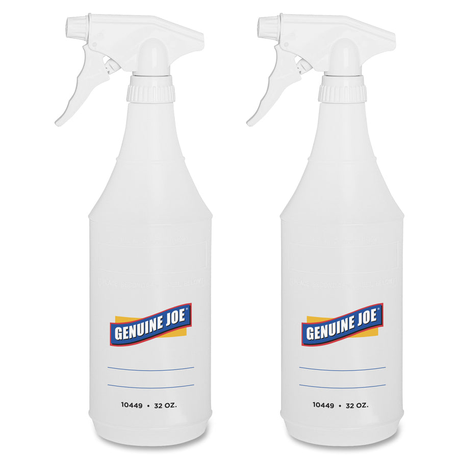 genuine-joe-32-oz-trigger-spray-bottle-suitable-for-cleaning-adjustable-flexible-graduated-24-carton-clear_gjo10449ct - 2