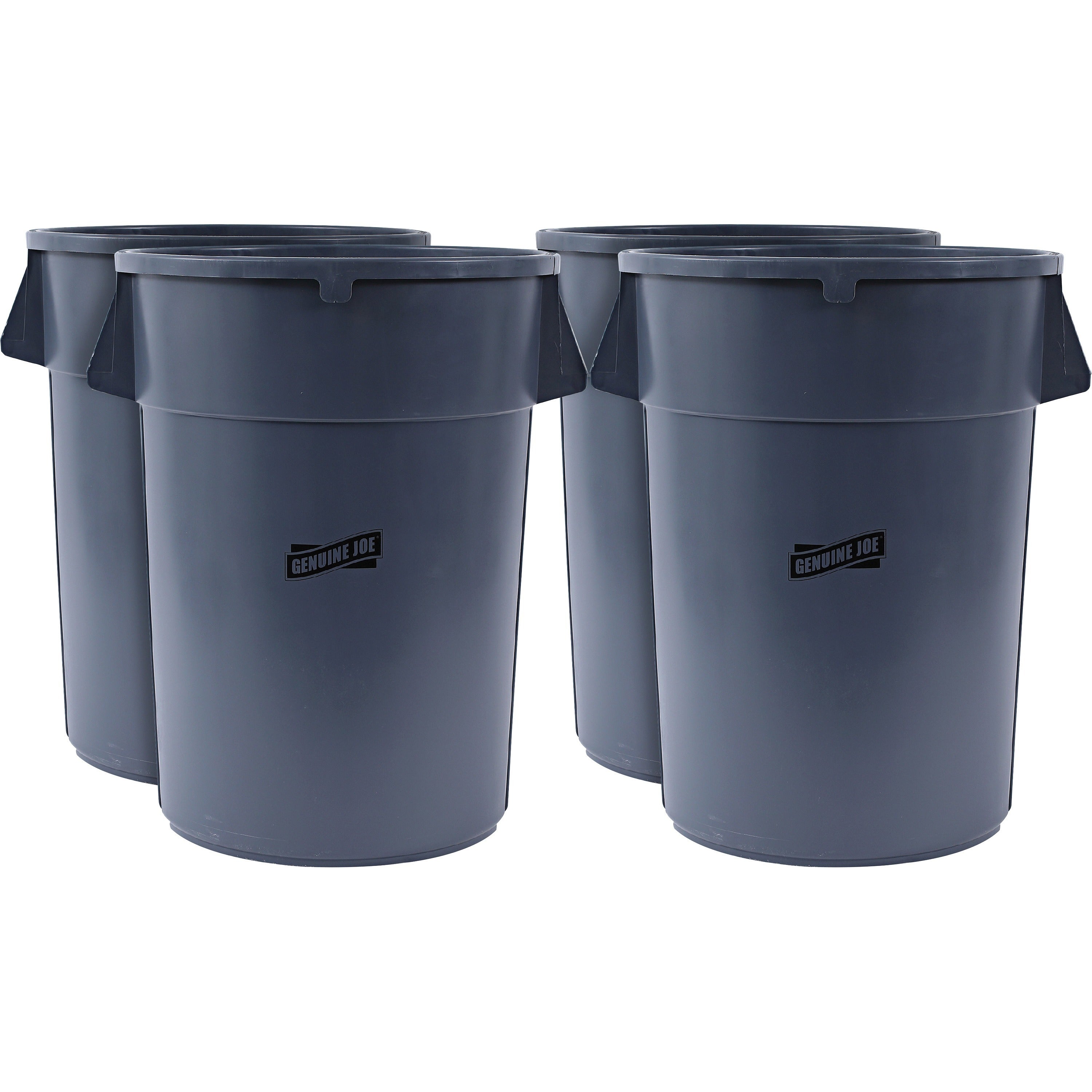 genuine-joe-44-gallon-heavy-duty-trash-container-44-gal-capacity-heavy-duty-handle-24-height-x-315-width-x-24-depth-gray-4-carton_gjo11581ct - 1