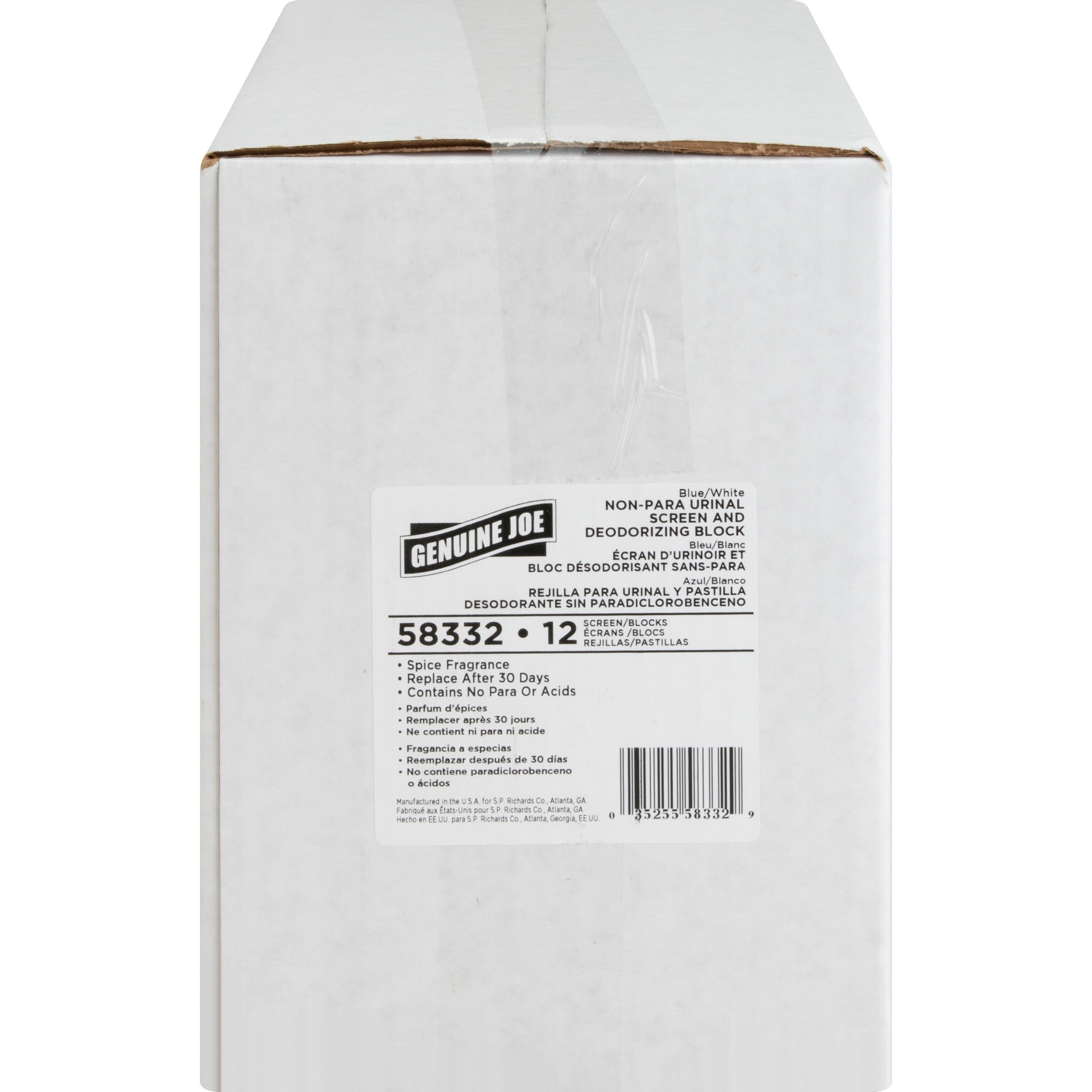 genuine-joe-non-para-spice-scent-urinal-screen-lasts-upto-30-days-non-para-deodorizer-odor-neutralizer-acid-free-water-soluble-72-carton-blue_gjo58332ct - 2