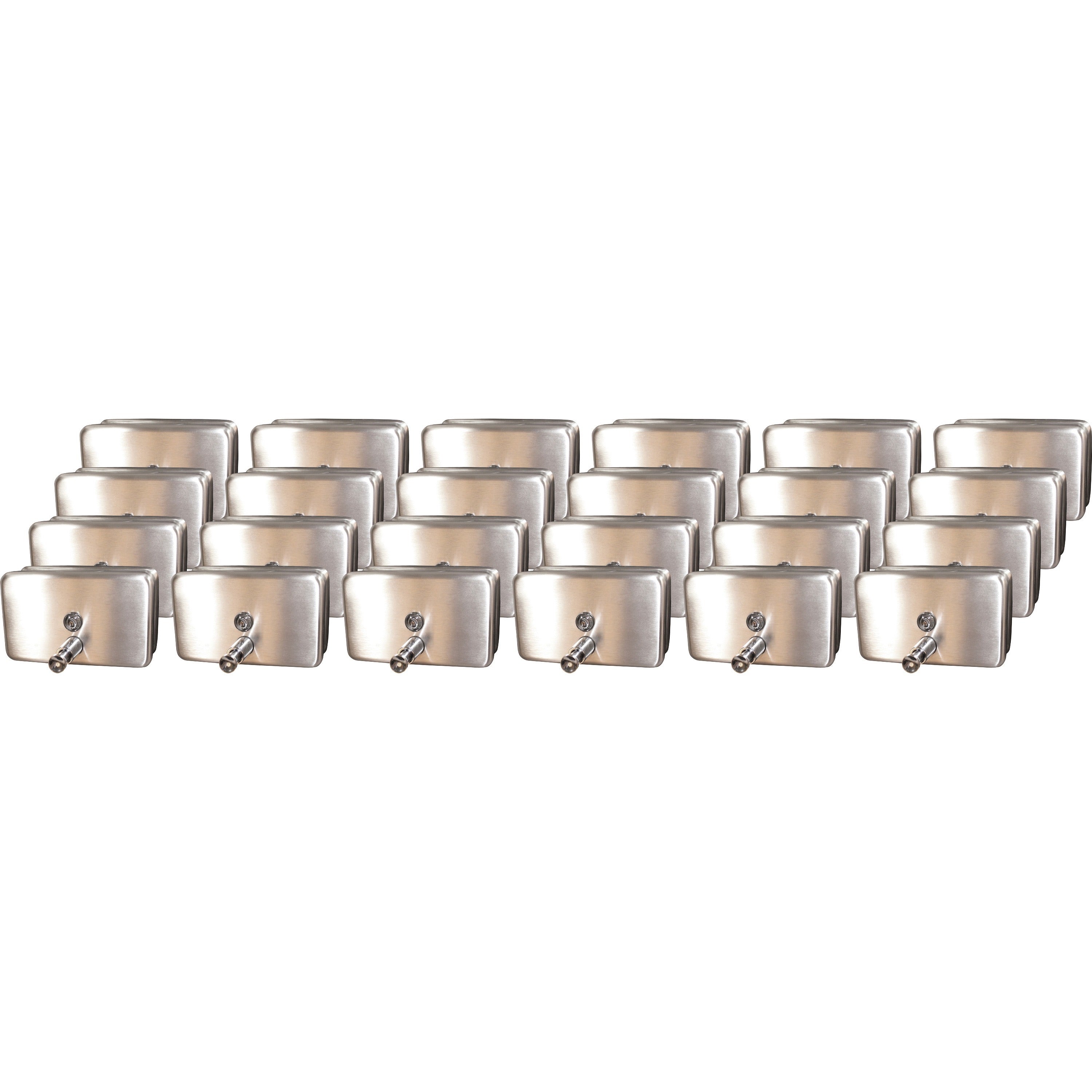 Genuine Joe Horizontal Soap Dispenser - Manual - 1.25 quart Capacity - Stainless Steel - 24 / Carton - 1