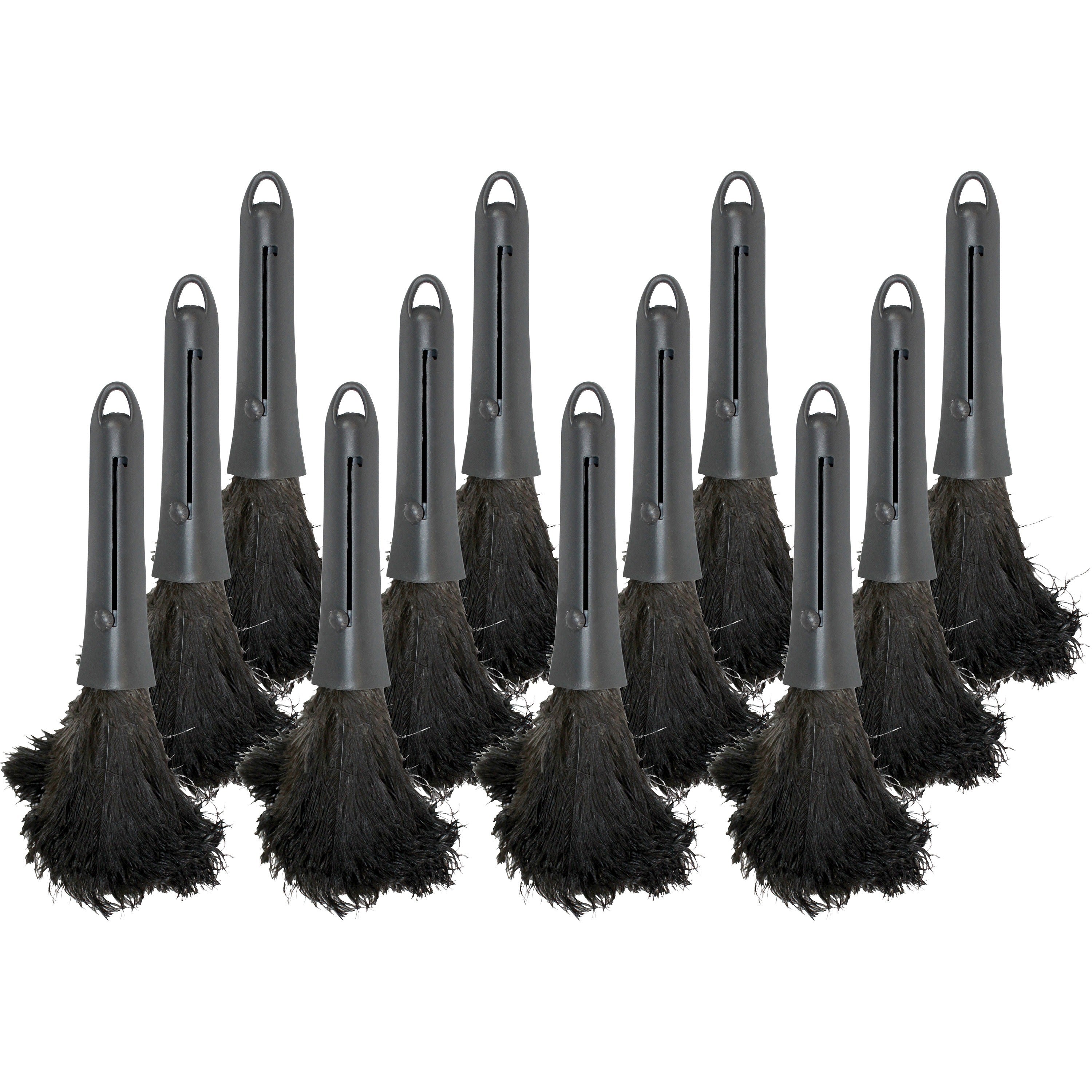 genuine-joe-retractable-feather-duster-plastic-handle-12-carton-brown_gjo90218ct - 1