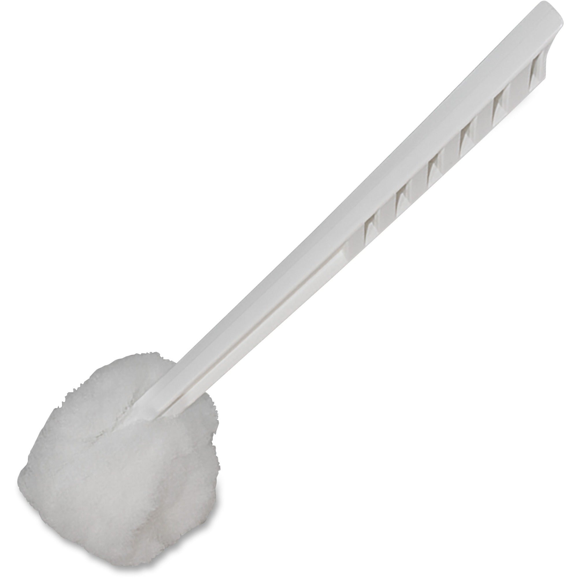 Genuine Joe Toilet Bowl Mop - 4.50" Head - 12" Plastic Handle - Durable, Scrubber Strip, Acid Resistant - 25 / Carton - White - 1