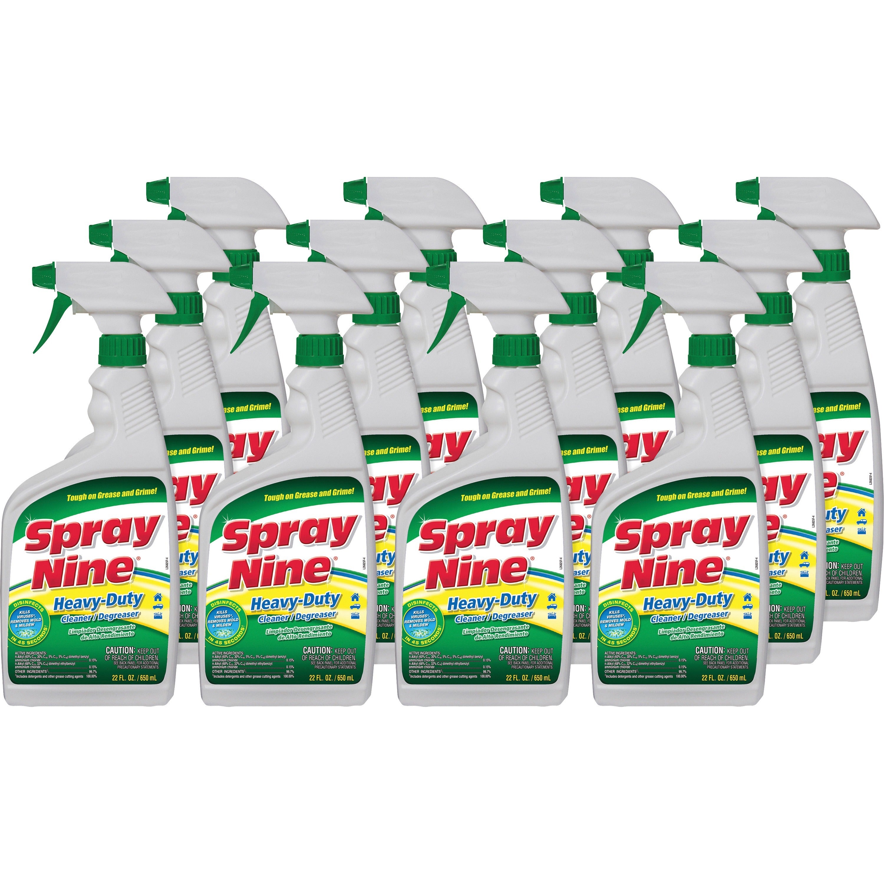 spray-nine-heavy-duty-cleaner-degreaser-w-disinfectant-for-multi-surface-22-fl-oz-07-quartbottle-12-carton-disinfectant-clear_ptx26825ct - 1