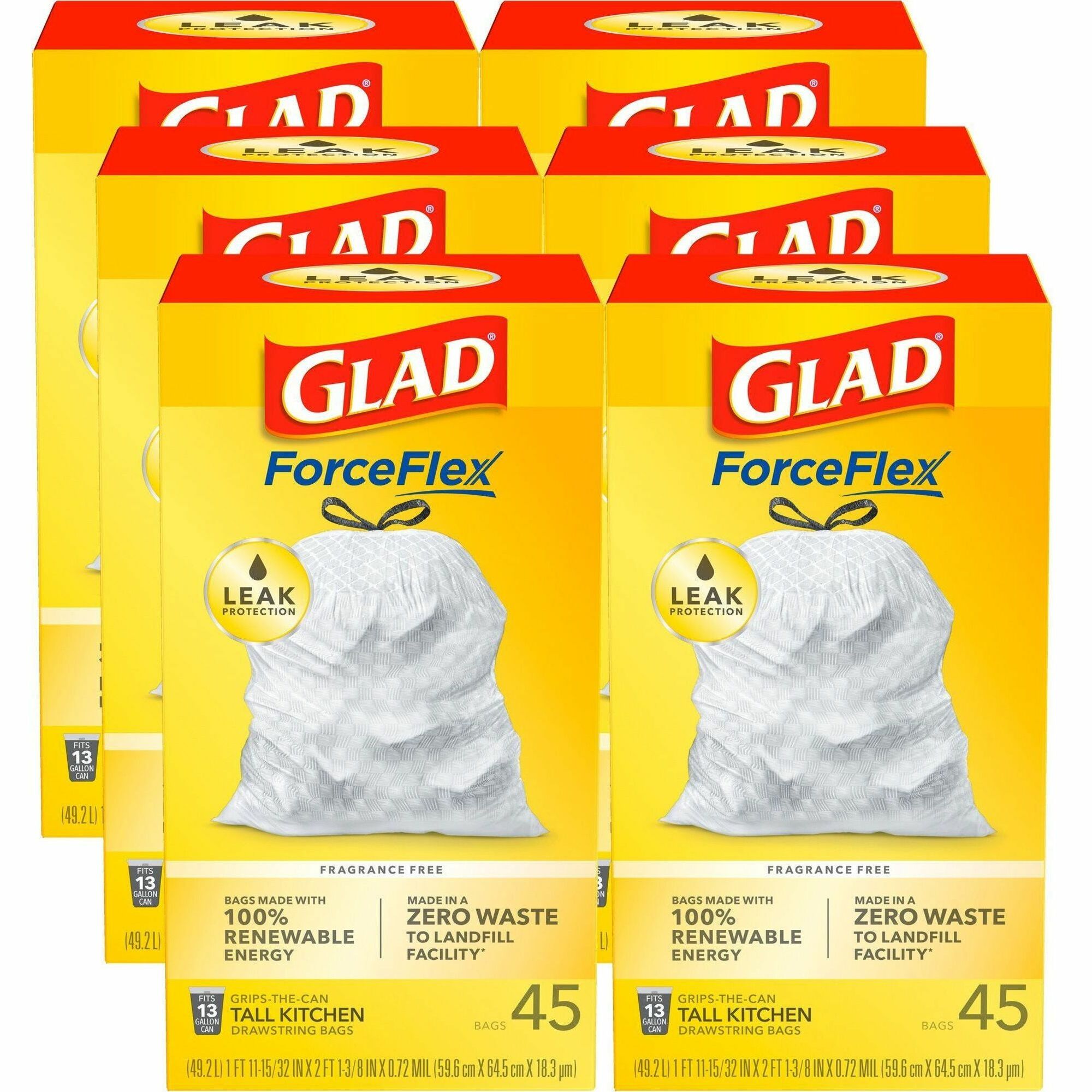 Glad ForceFlex Tall Kitchen Drawstring Trash Bags - 1