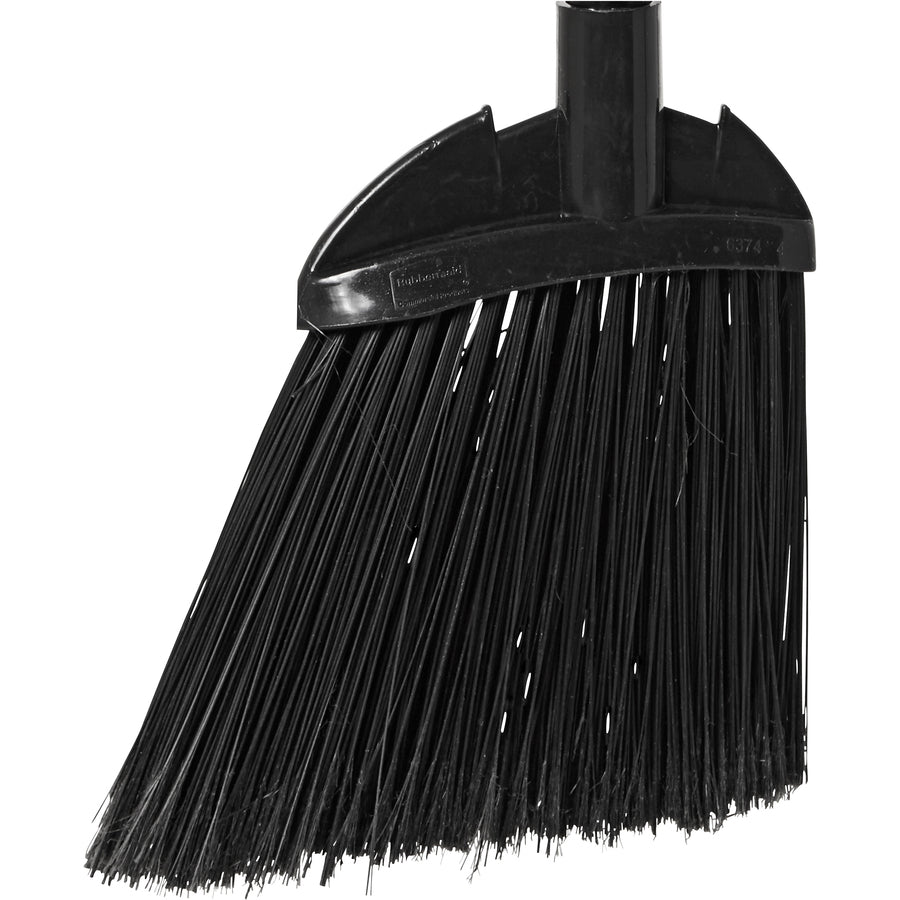Rubbermaid Commercial Lobby Broom - 7.50" Polypropylene Bristle - 28" Handle Length - Black Metal, Metal Handle - 6 / Carton - Black - 2