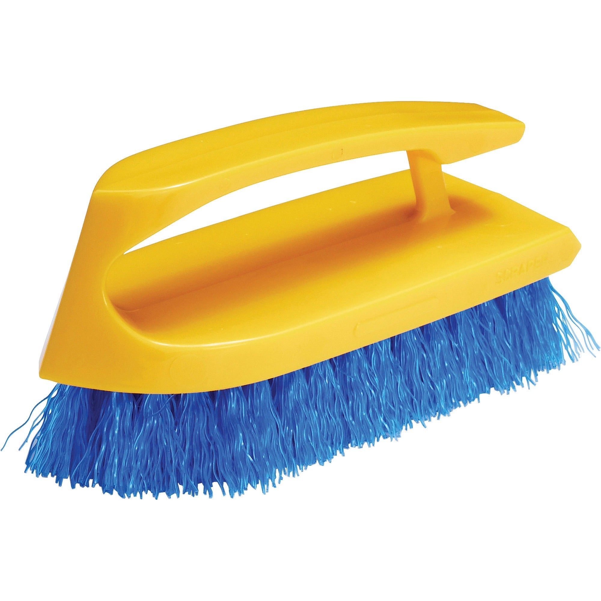 rubbermaid-commercial-iron-handle-scrub-brush-polypropylene-bristle-6-brush-face-plastic-handle-12-carton-navy-yellow_rcp6482cobct - 1