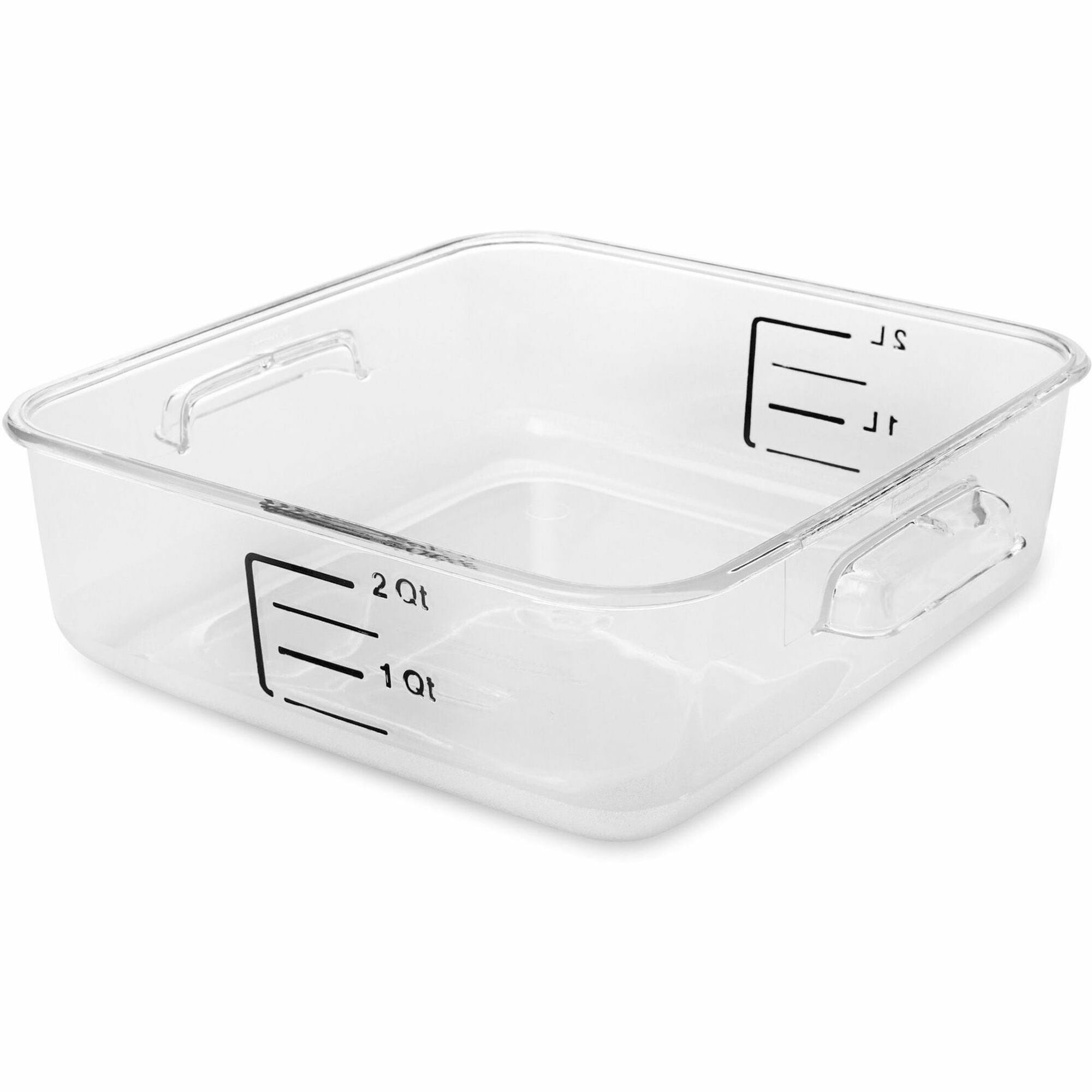 Rubbermaid Commercial Space Saving Square Container - Dishwasher Safe - Clear, Red, Blue - Polycarbonate Body - 12 / Carton - 1
