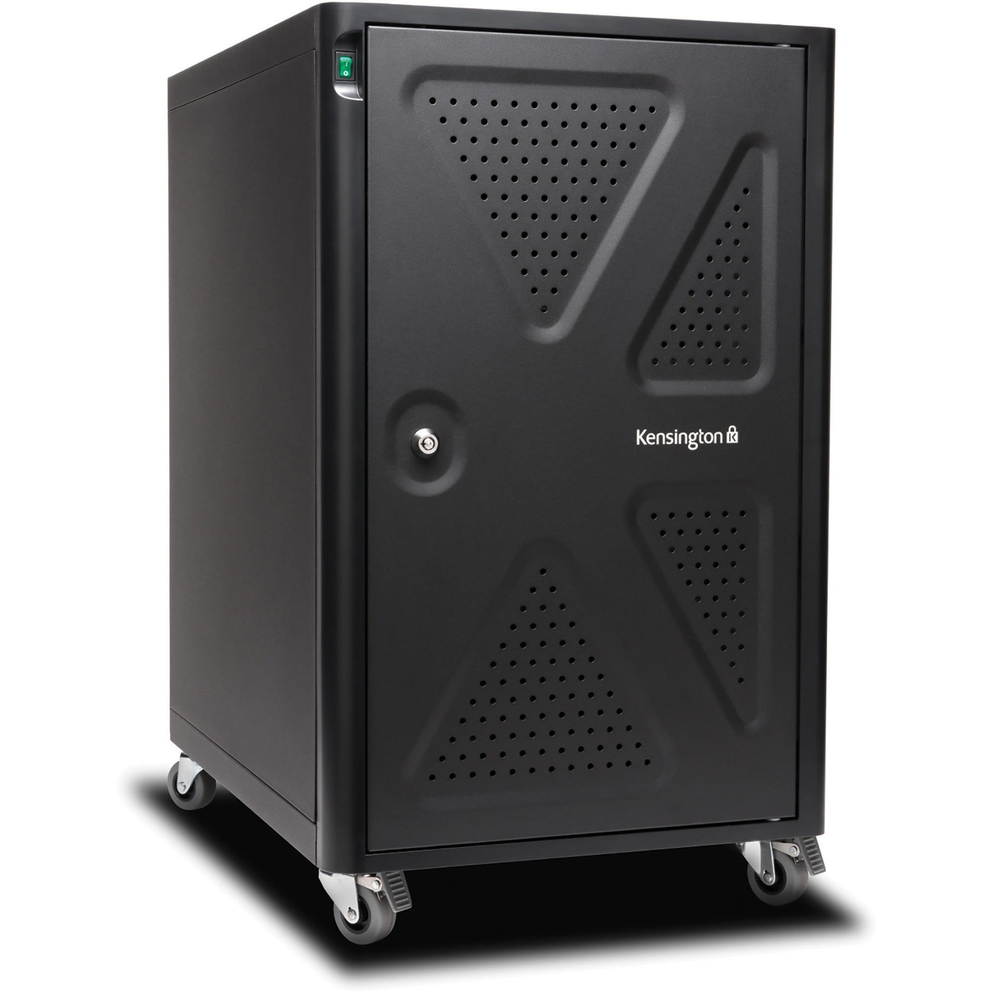 kensington-ac12-security-charging-cabinet-universal-device-4-casters-x-165-width-x-232-depth-x-281-height-black-for-12-devices-1-each_kmw64415 - 2