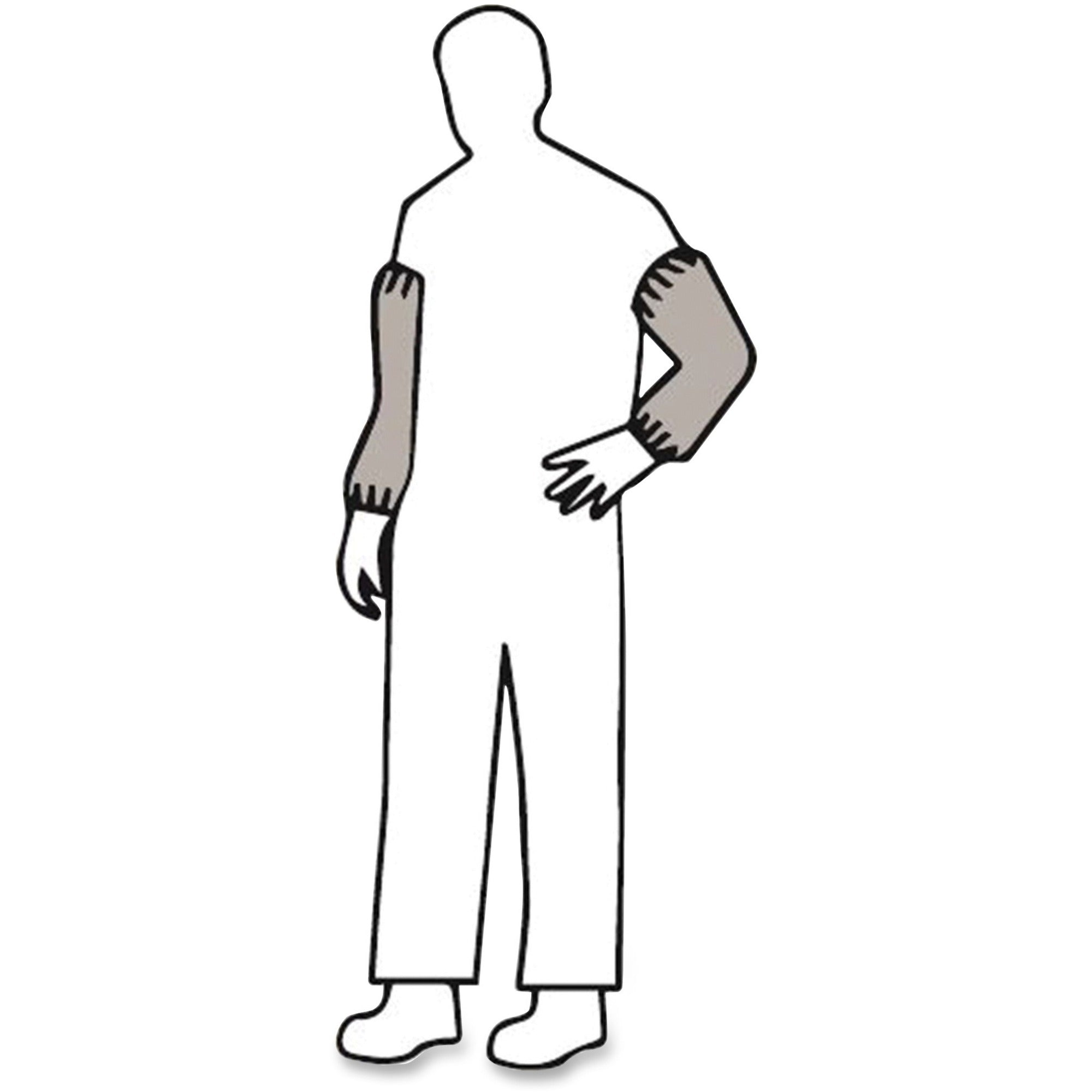 MALT PolyLite Sleeve Covers - 18" Length - White - Polypropylene - Elastic Ends