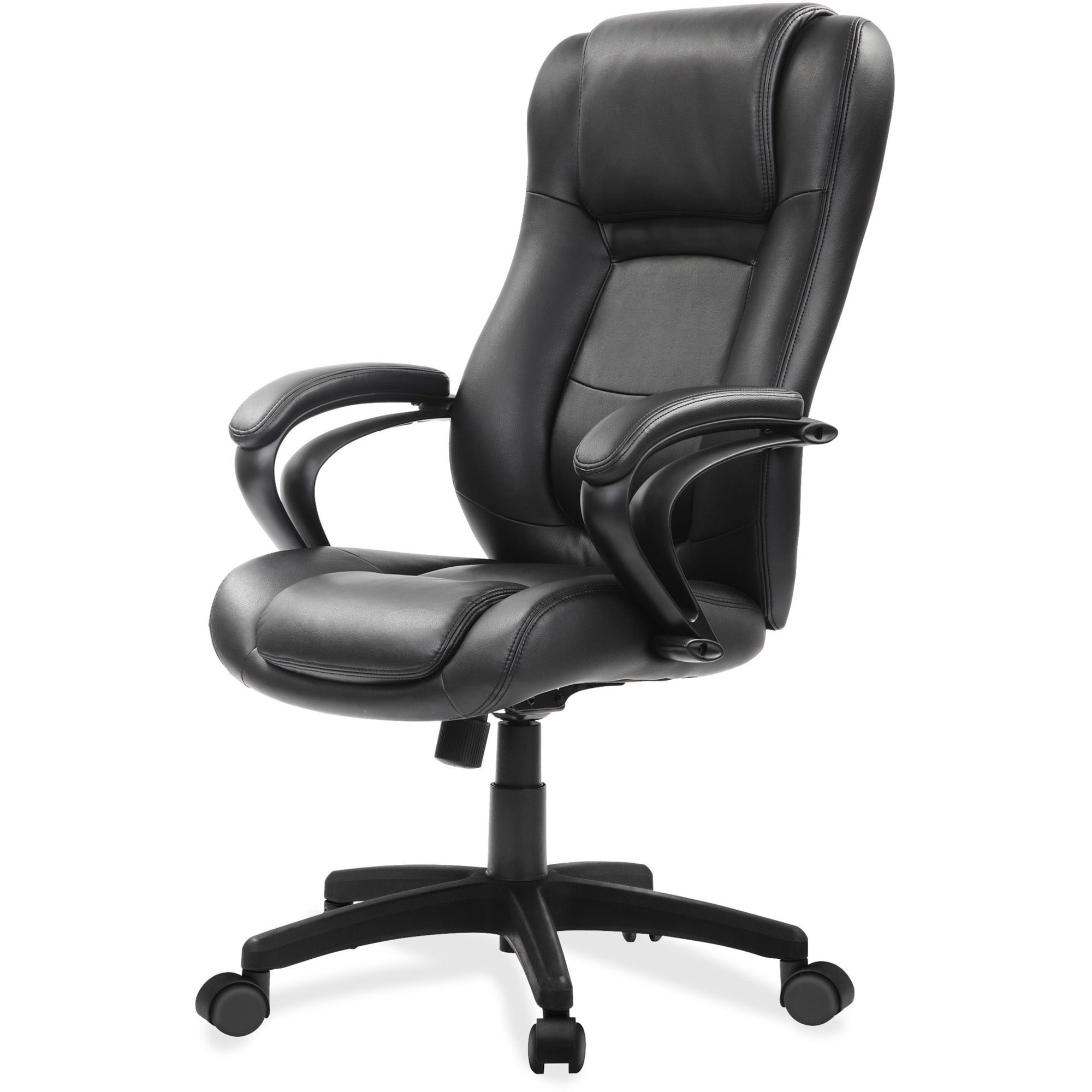 eurotech-pembroke-mid-back-executive-chair-black-bonded-leather-seat-black-bonded-leather-back-high-back-5-star-base-1-each_eutle521 - 1