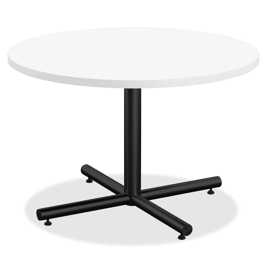 lorell-hospitality-collection-tabletop-for-table-tophigh-pressure-laminate-hpl-round-white-top-x-125-table-top-thickness-x-36-table-top-diameter-assembly-required-thermofused-laminate-tfl-particleboard-top-material-1-each_llr99856 - 2
