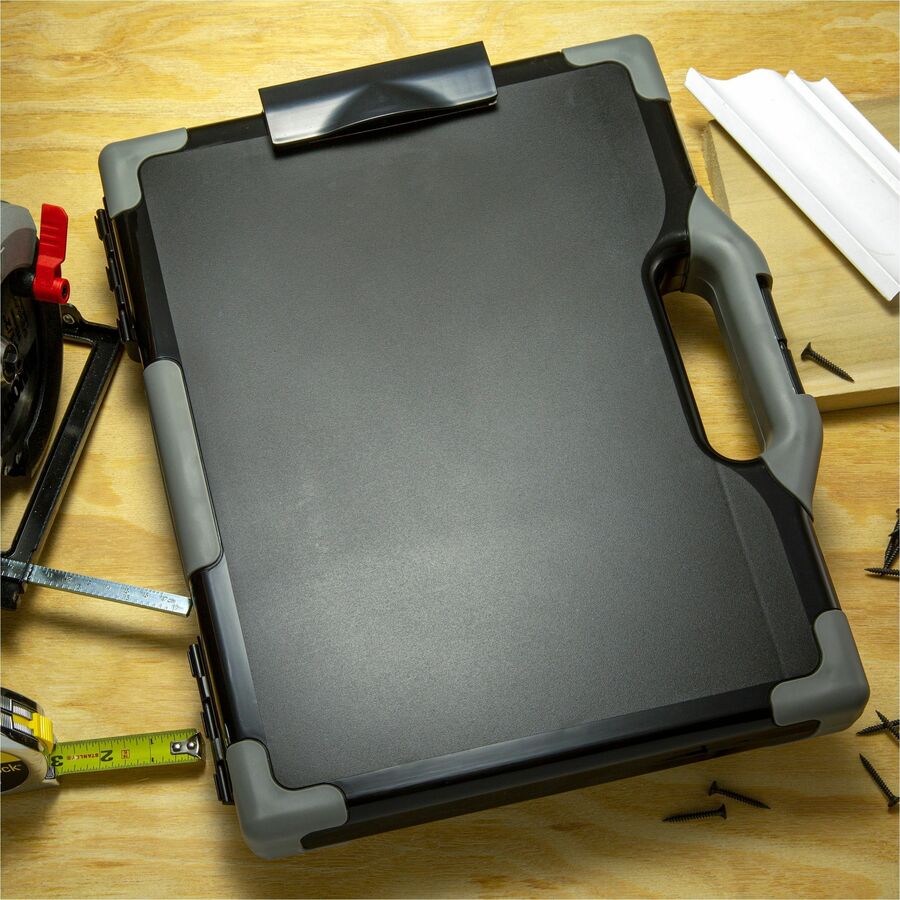 officemate-carry-all-clipboard-storage-box-storage-for-tablet-notebook-8-1-2--8-1-2-x-11--14-black-gray-1-each_oic83324 - 2