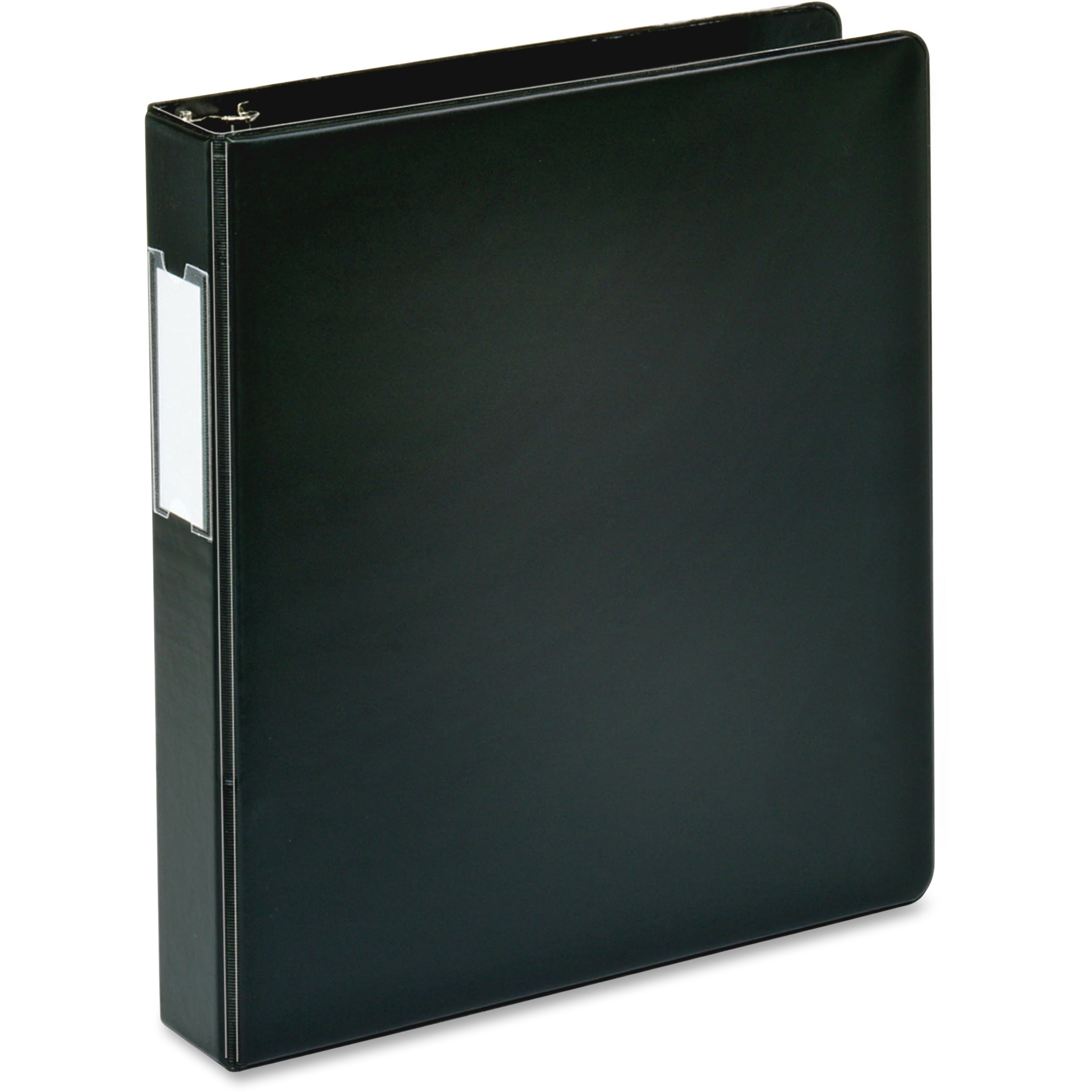 business-source-15-d-ring-binder-1-1-2-binder-capacity-375-sheet-capacity-slant-d-ring-fasteners-internal-pockets-black-lay-flat-label-holder-1-each_bsn33125 - 1
