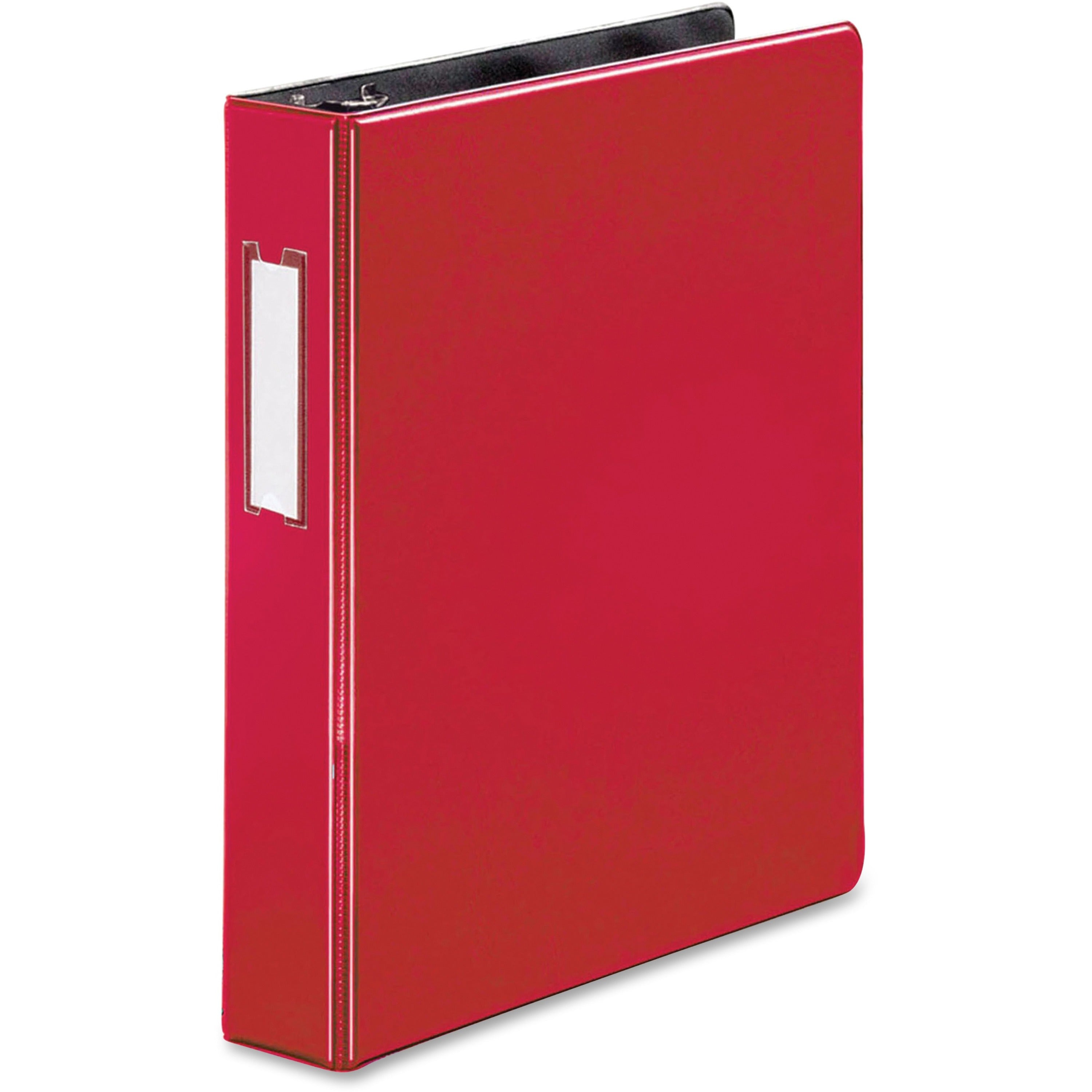 business-source-15-d-ring-binder-1-1-2-binder-capacity-375-sheet-capacity-slant-d-ring-fasteners-internal-pockets-red-lay-flat-label-holder-1-each_bsn33128 - 1