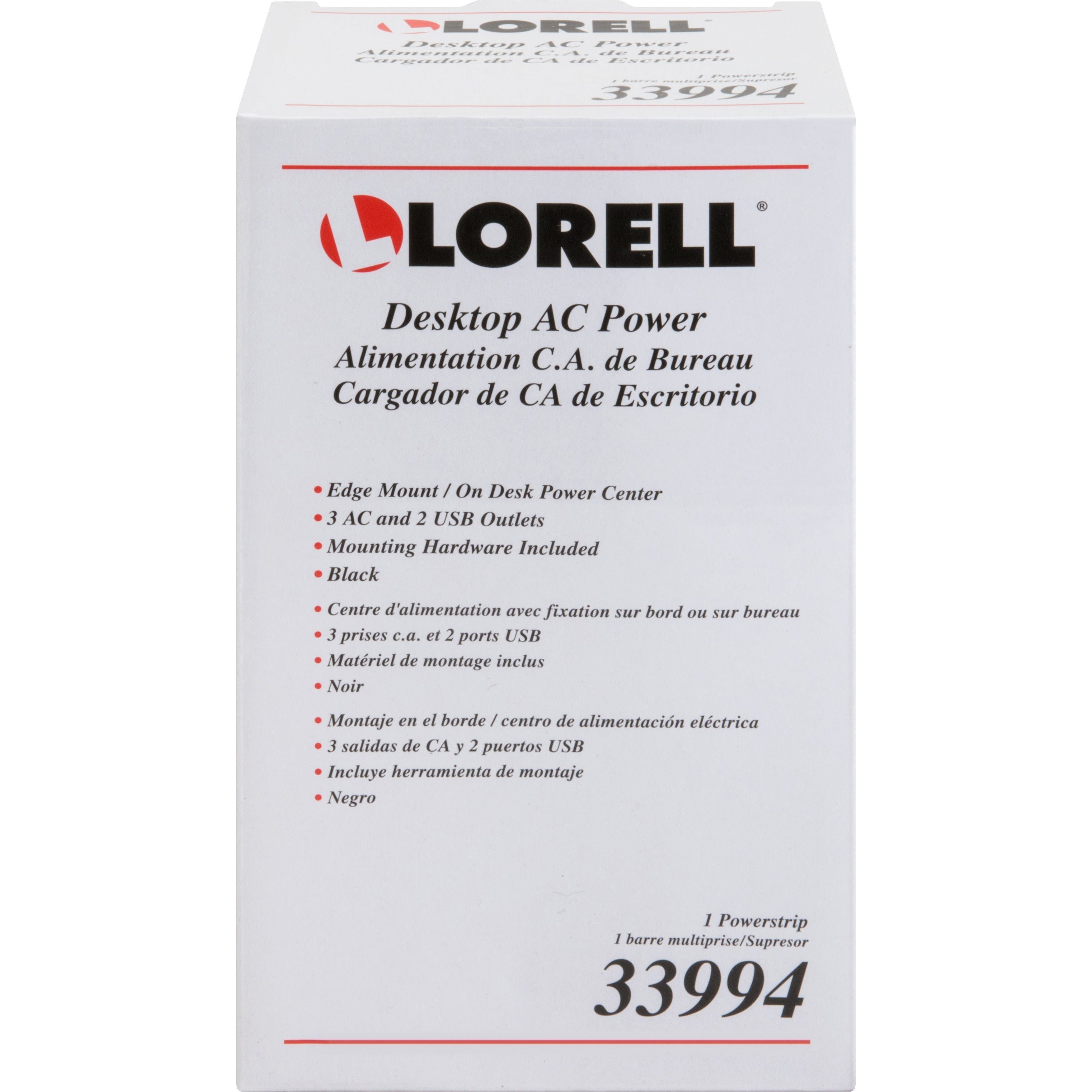 lorell-desktop-ac-power-center-with-usb-charger-3-x-ac-power-2-x-usb-desk-mountable-black_llr33994 - 2