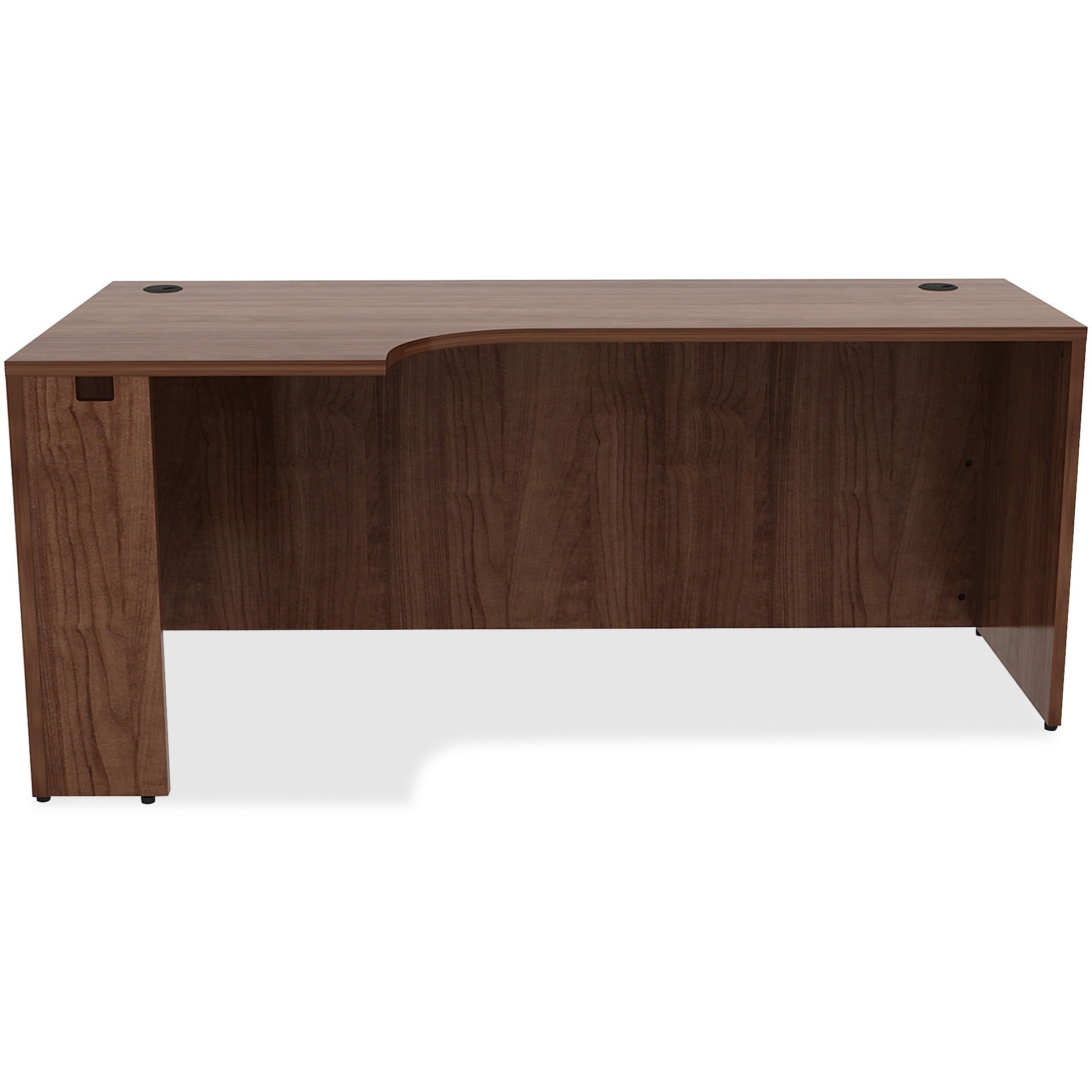 Lorell Essentials Series Left Corner Credenza - 72" x 36"29.5" , 0.1" Edge - Material: Metal - Finish: Walnut Laminate - 2