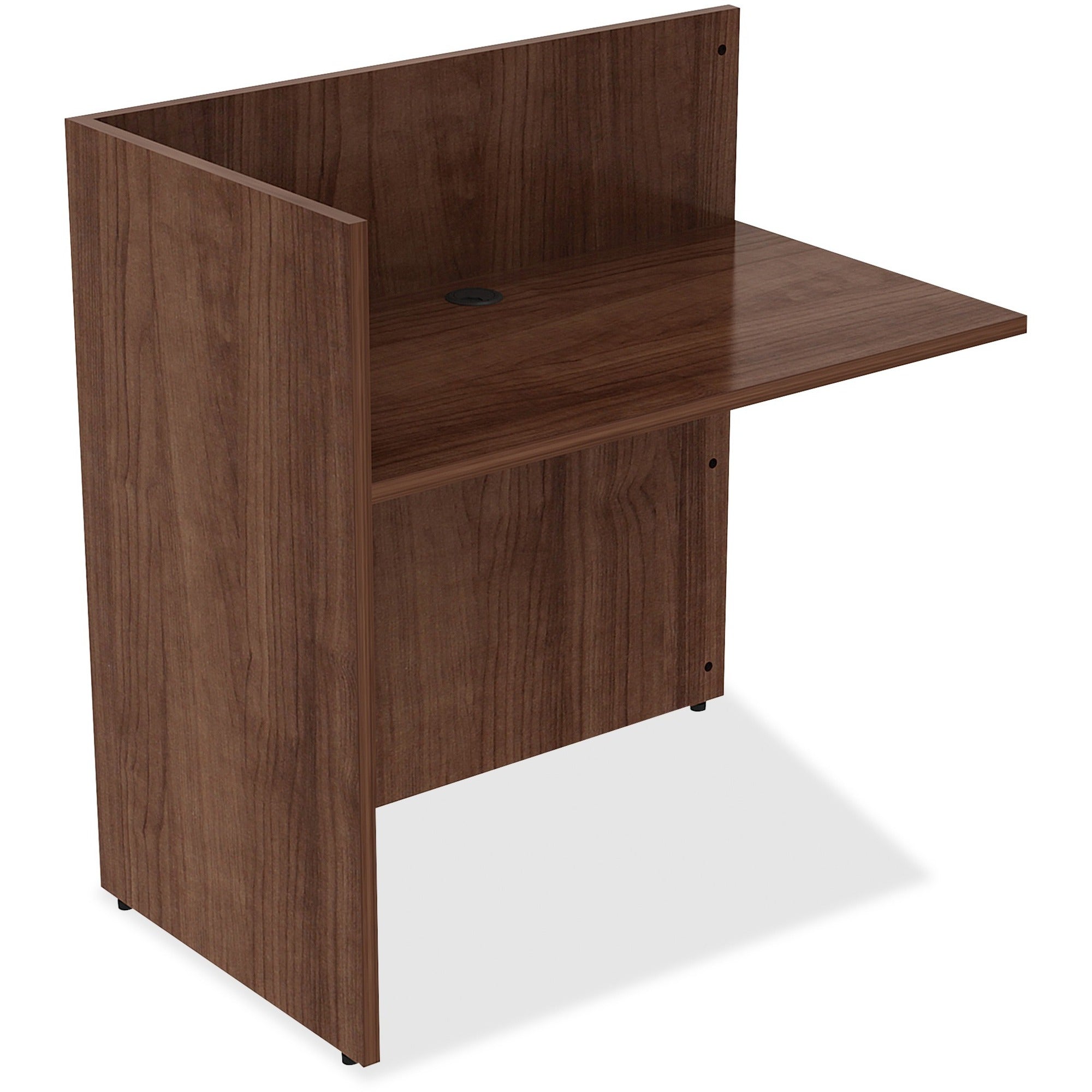 Lorell Essentials Series Reception Return - 42" x 24"41.5" , 0.1" Edge - Finish: Walnut Laminate - 1