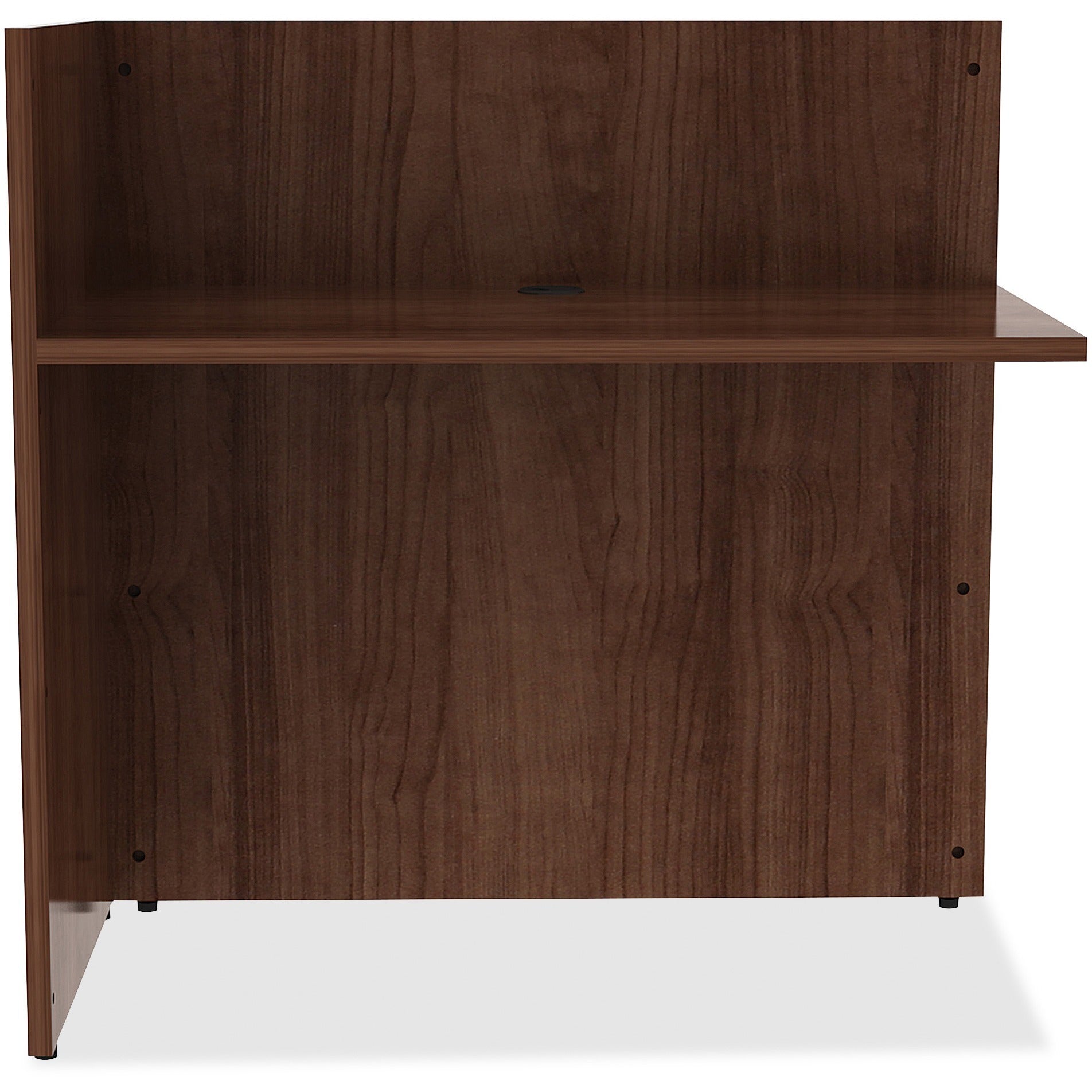 Lorell Essentials Series Reception Return - 42" x 24"41.5" , 0.1" Edge - Finish: Walnut Laminate - 2