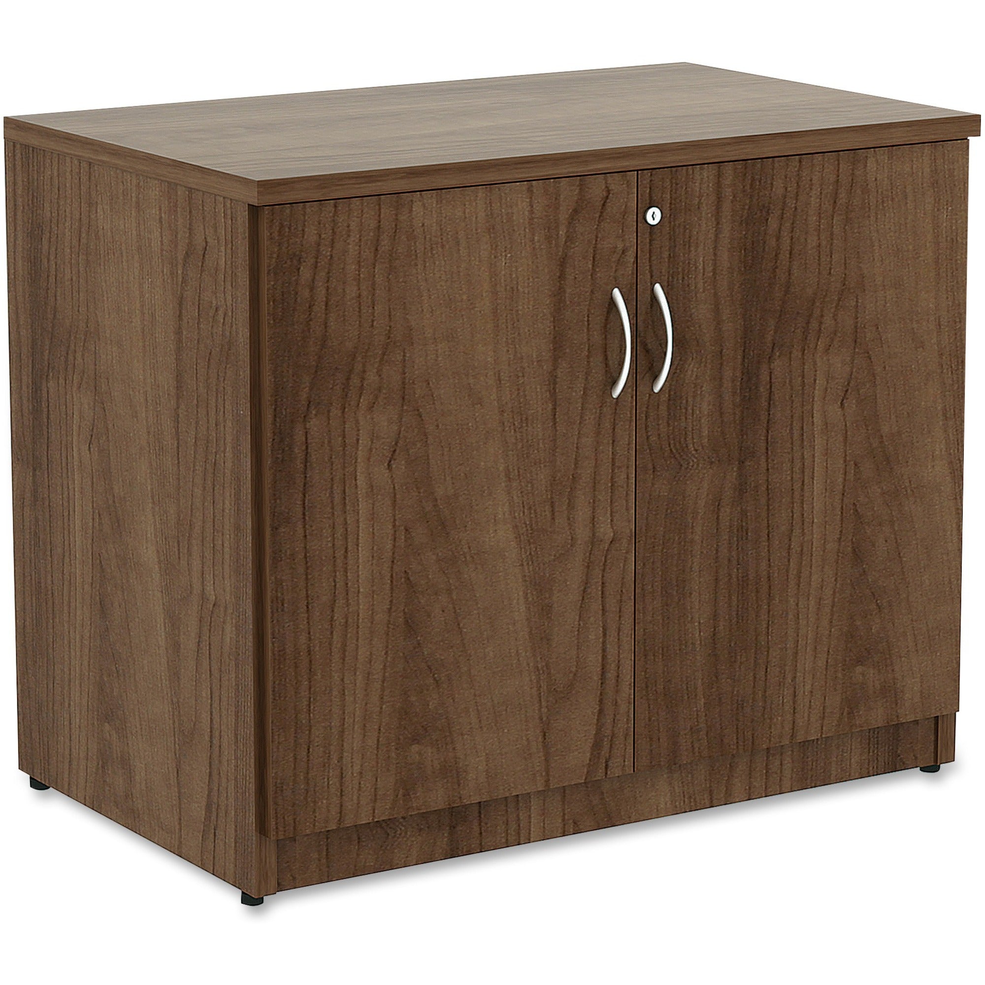 Lorell Essentials Series 2-Door Storage Cabinet - 36" x 22.5" x 29.5" - Glide, Lockable - Walnut - Laminate - Metal - 1