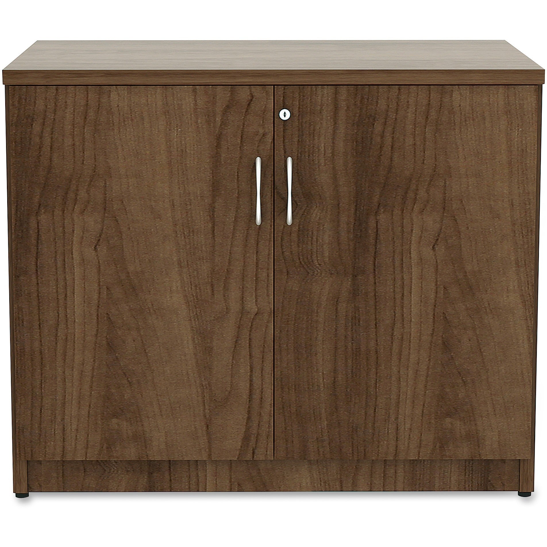 Lorell Essentials Series 2-Door Storage Cabinet - 36" x 22.5" x 29.5" - Glide, Lockable - Walnut - Laminate - Metal - 2