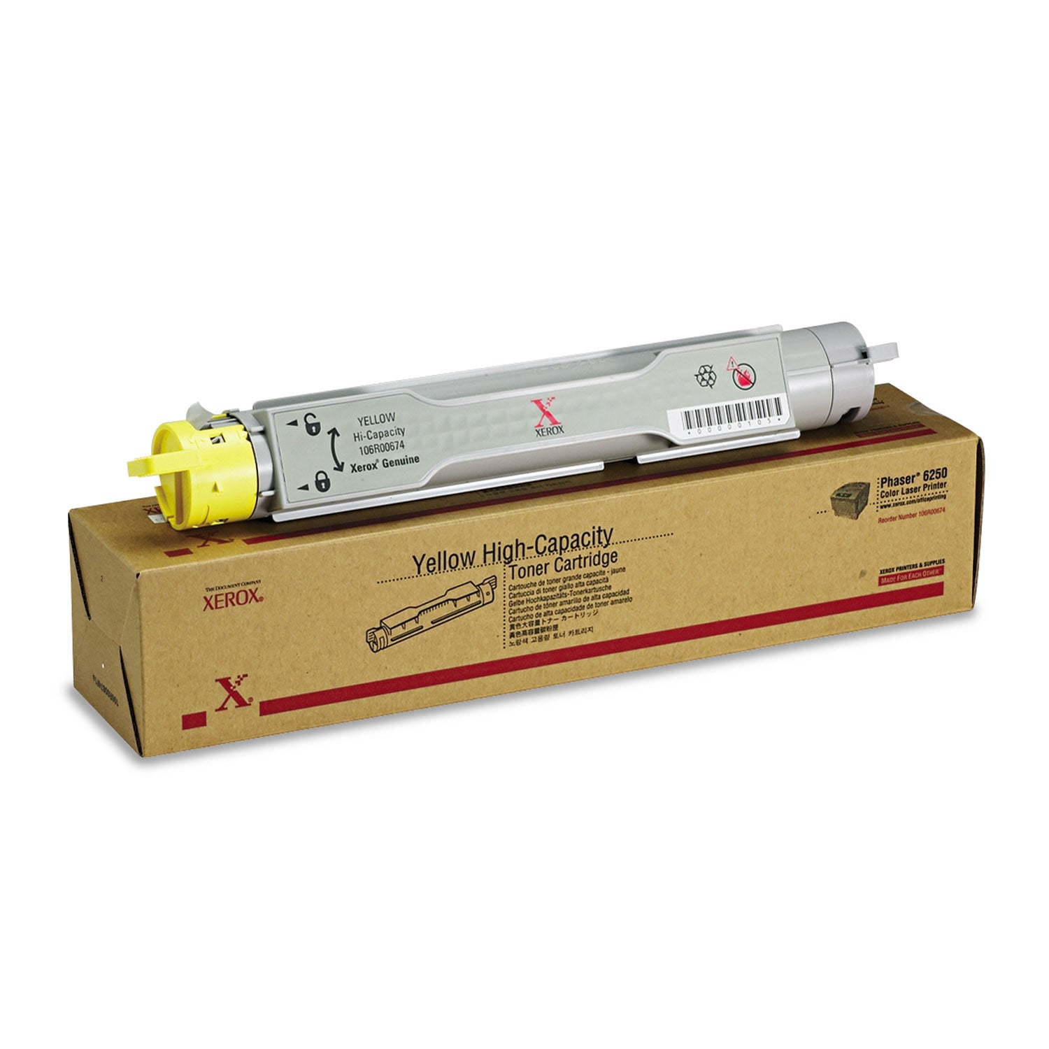 106R00674 High-Yield Toner, 8,000 Page-Yield, Yellow -