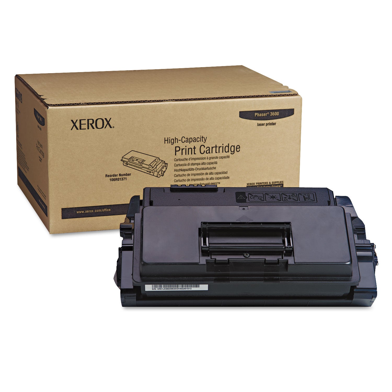 106R01371 High-Yield Toner, 14,000 Page-Yield, Black -