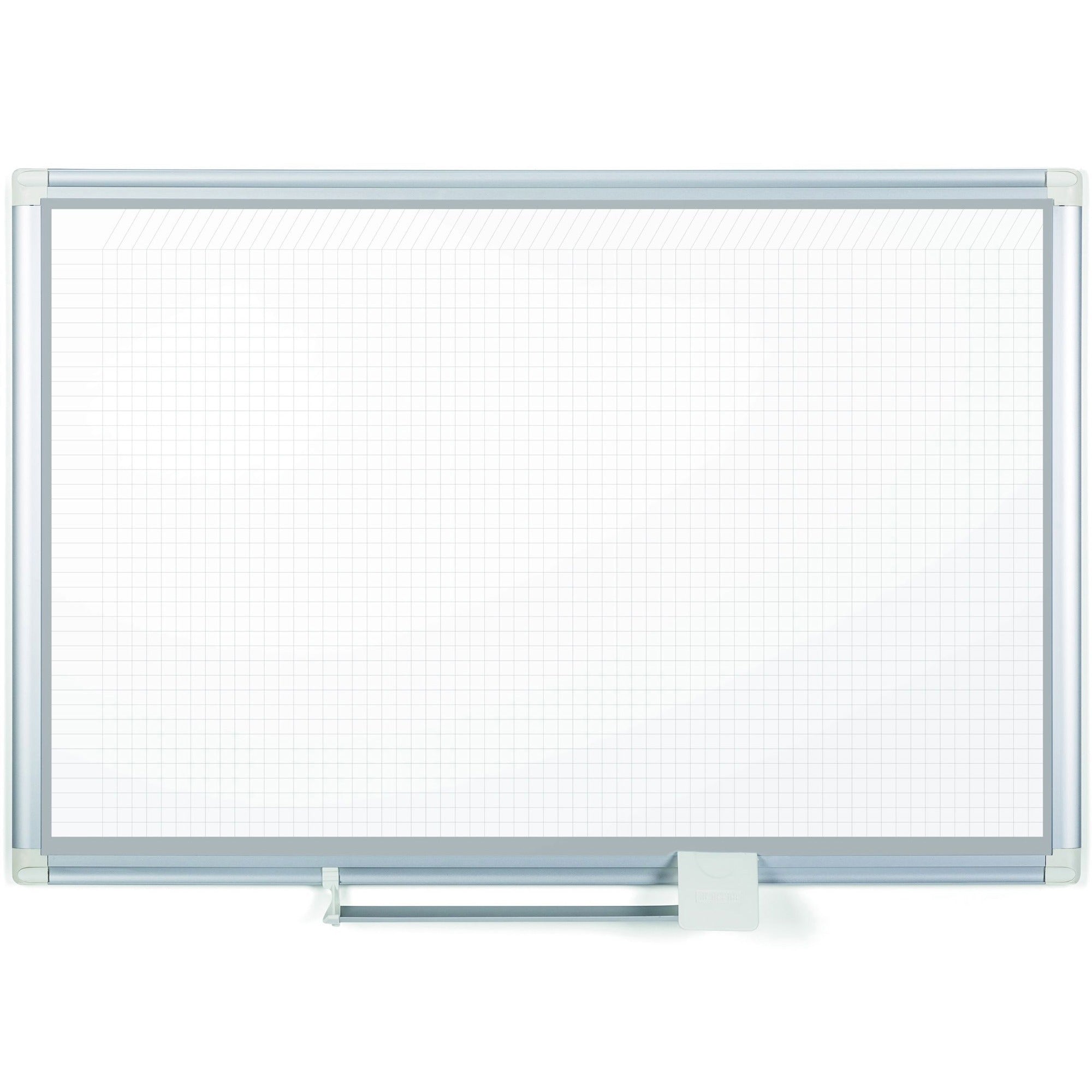 MasterVision Dry-erase Magnetic Planning Board - Pure White, Aluminum - Porcelain - 48" Height x 72" Width - Magnetic, Accessory Tray, Dry Erase Surface - 1 Each -