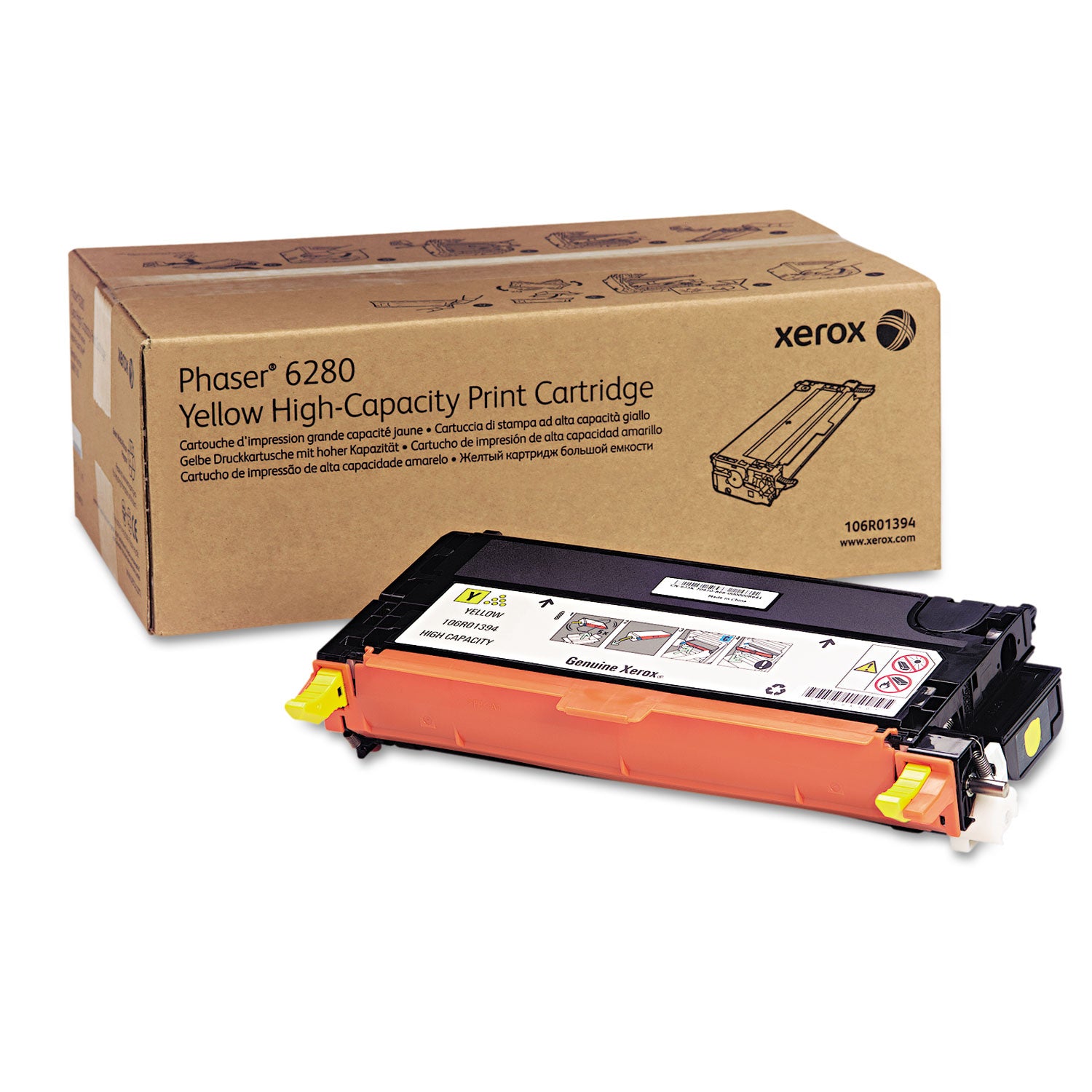 Xerox 106R01394 Original Toner Cartridge - Laser - High Yield - 5900 Pages - Yellow - 1 Each - 1