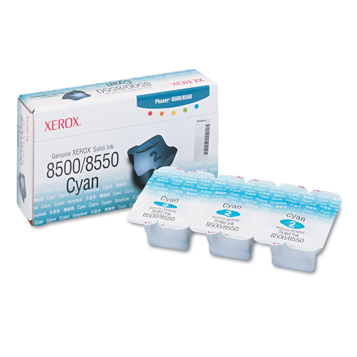 108R00669 Solid Ink Stick, 1,033 Page-Yield, Cyan, 3/Box -