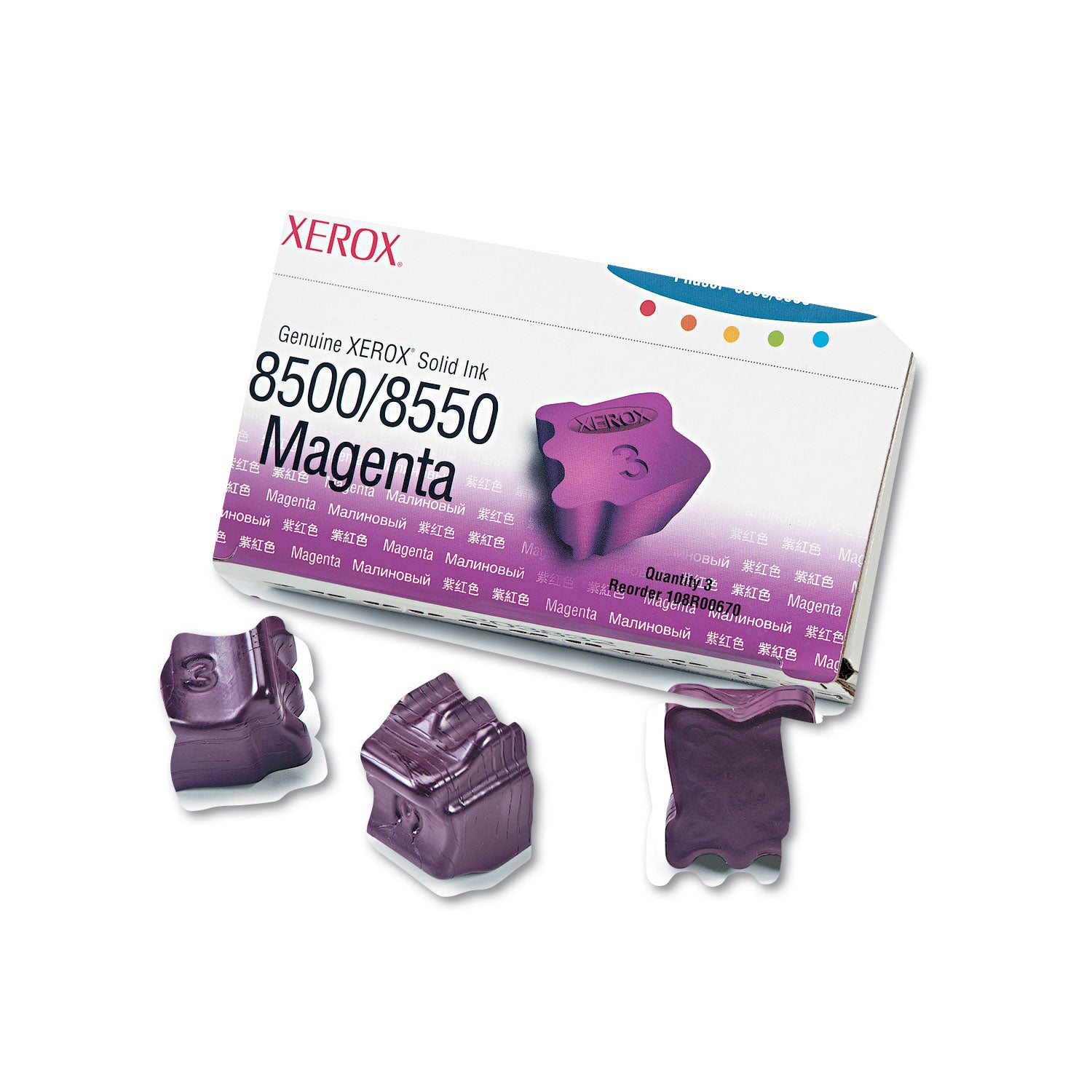 108R00670 Solid Ink Stick, 1,033 Page-Yield, Magenta, 3/Box -