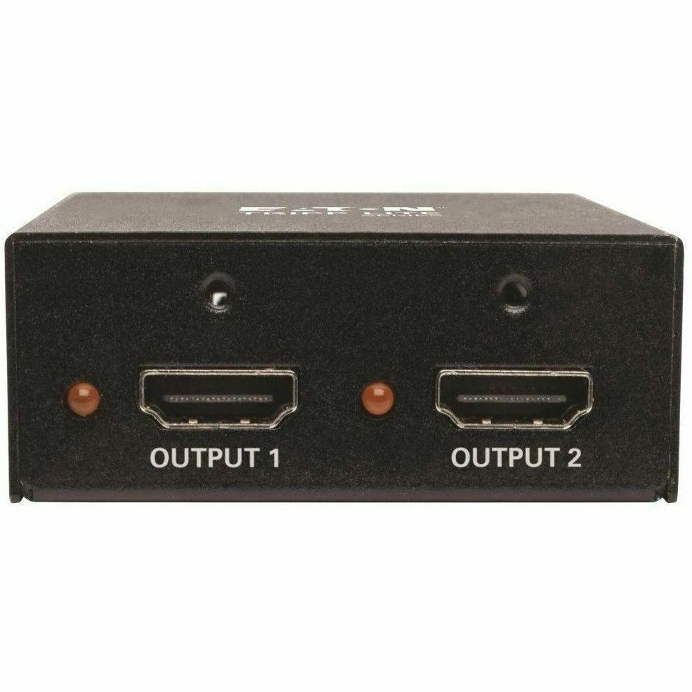 Tripp Lite by Eaton 2-Port 3D 4K HDMI Splitter, HDMI 2.0, HDCP 2.2 UHD 4K @ 60Hz, HDR, TAA - 3840 2160 - 22.97 ft Maximum Operating Distance - HDMI In - HDMI Out - Metal - TAA Compliant - 2