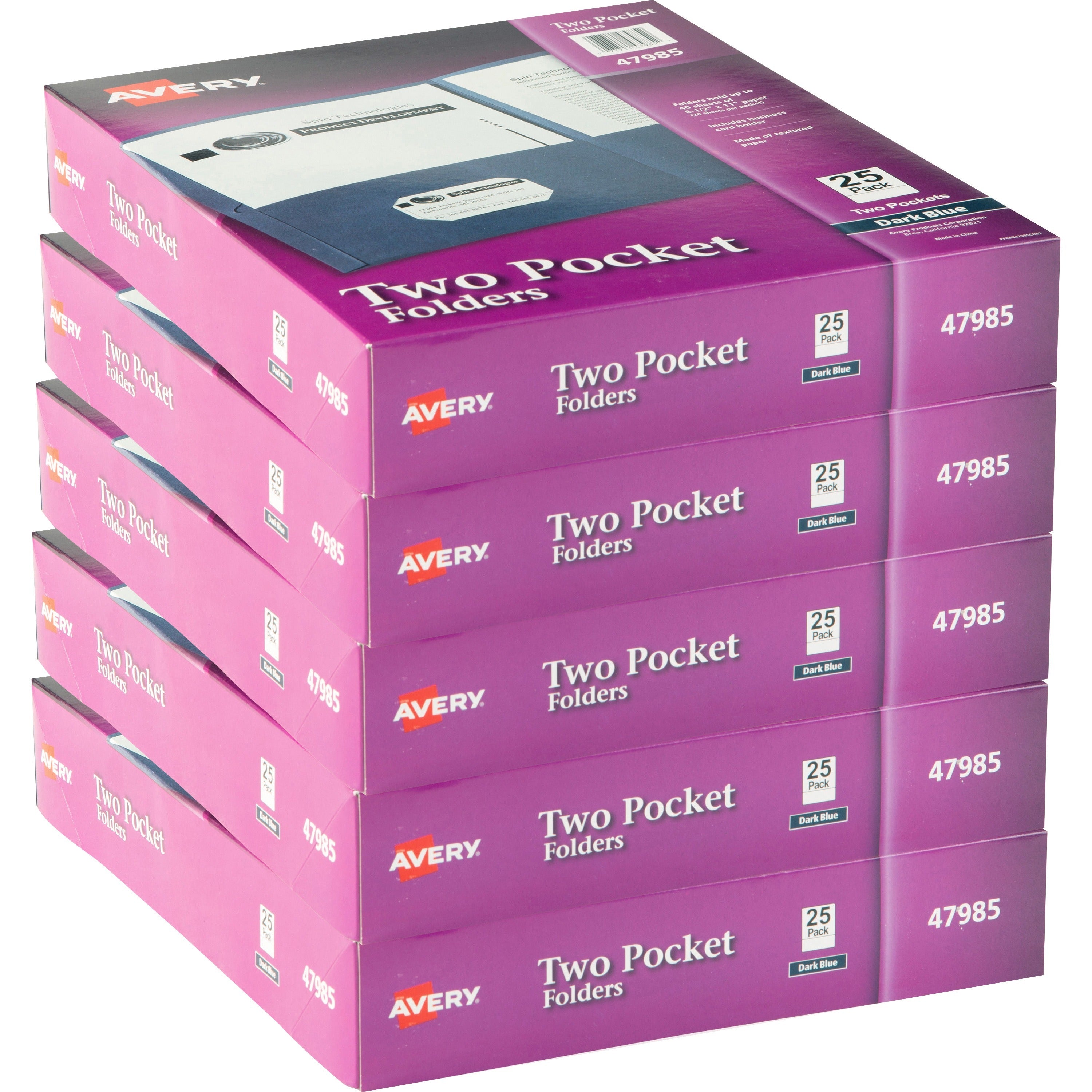 avery-letter-pocket-folder-8-1-2-x-11-40-sheet-capacity-2-internal-pockets-embossed-paper-dark-blue-125-carton_ave47985ct - 1