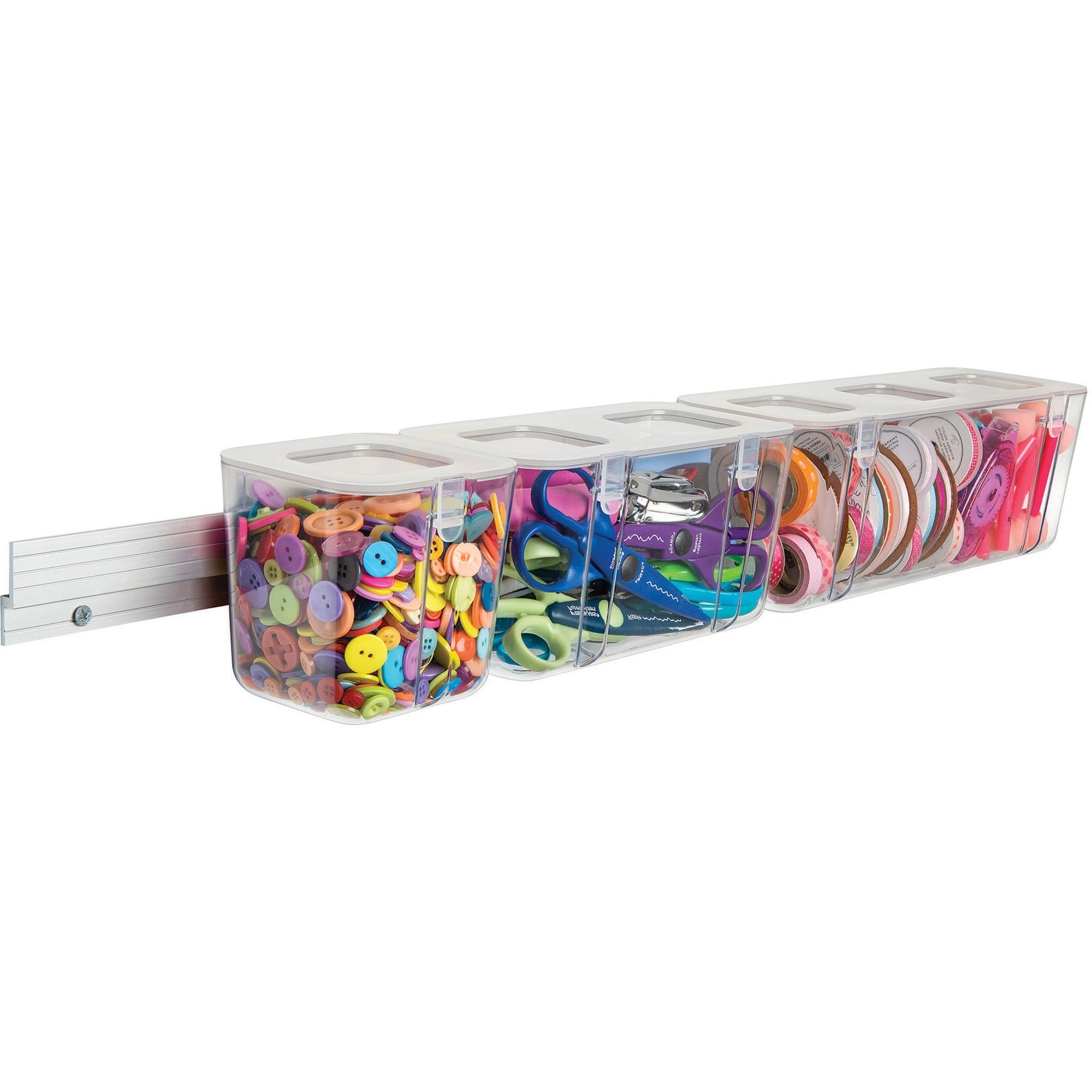 Deflecto Stackable Caddy Organizer Multi-Pack Bundle - 17.3" Height x 16" Width x 11" DepthFloor - White - 1 / Set - 3