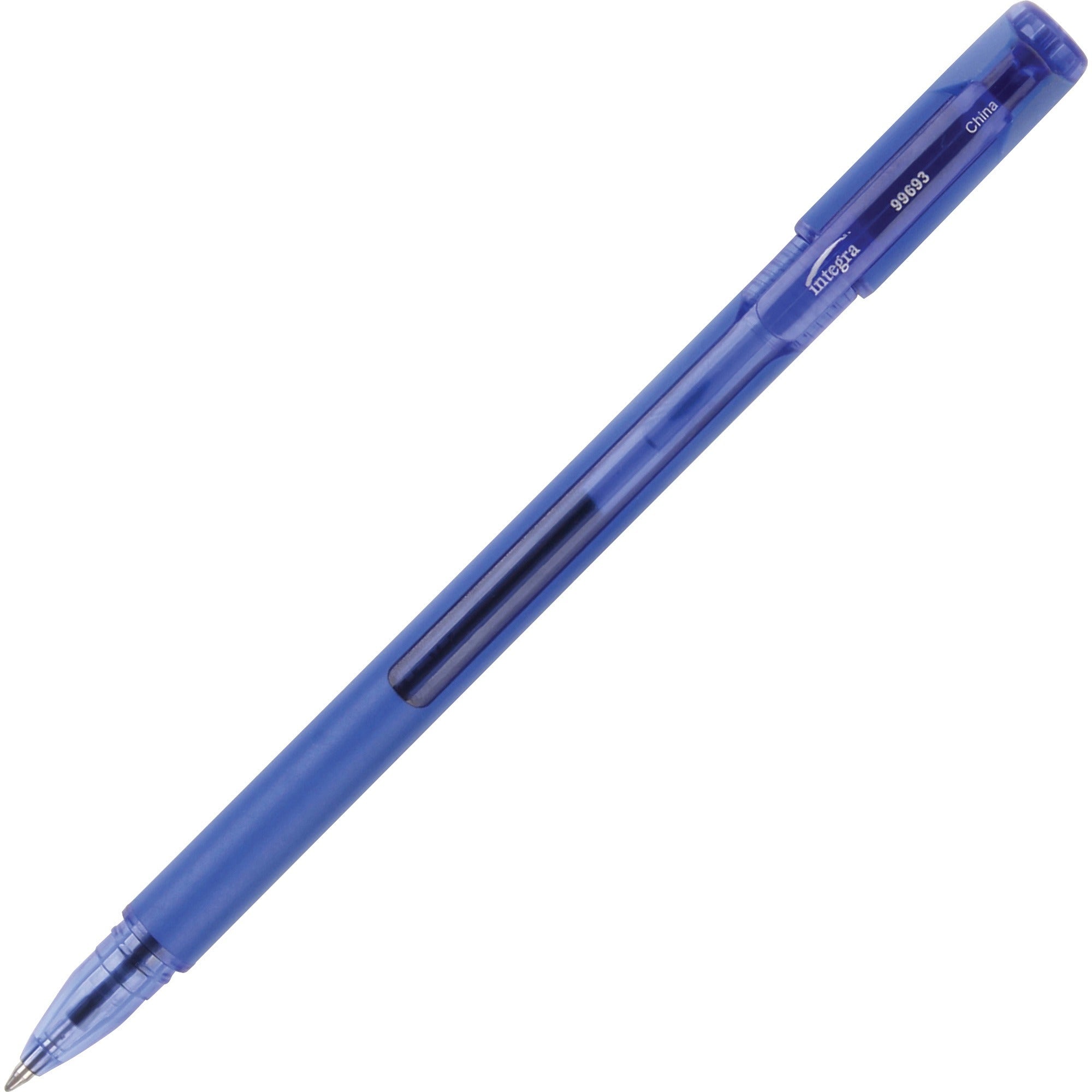 integra-quick-dry-gel-ink-stick-pen-07-mm-pen-point-size-blue-gel-based-ink-1-dozen_ita99693 - 1