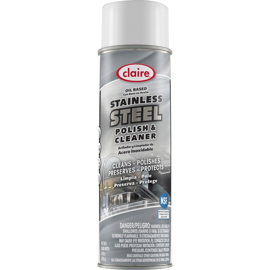 claire-stainless-steel-polish-and-cleaner-15-fl-oz-05-quart-lemon-scentcan-12-pack-non-abrasive-cfc-free-clear_cgccl841 - 2
