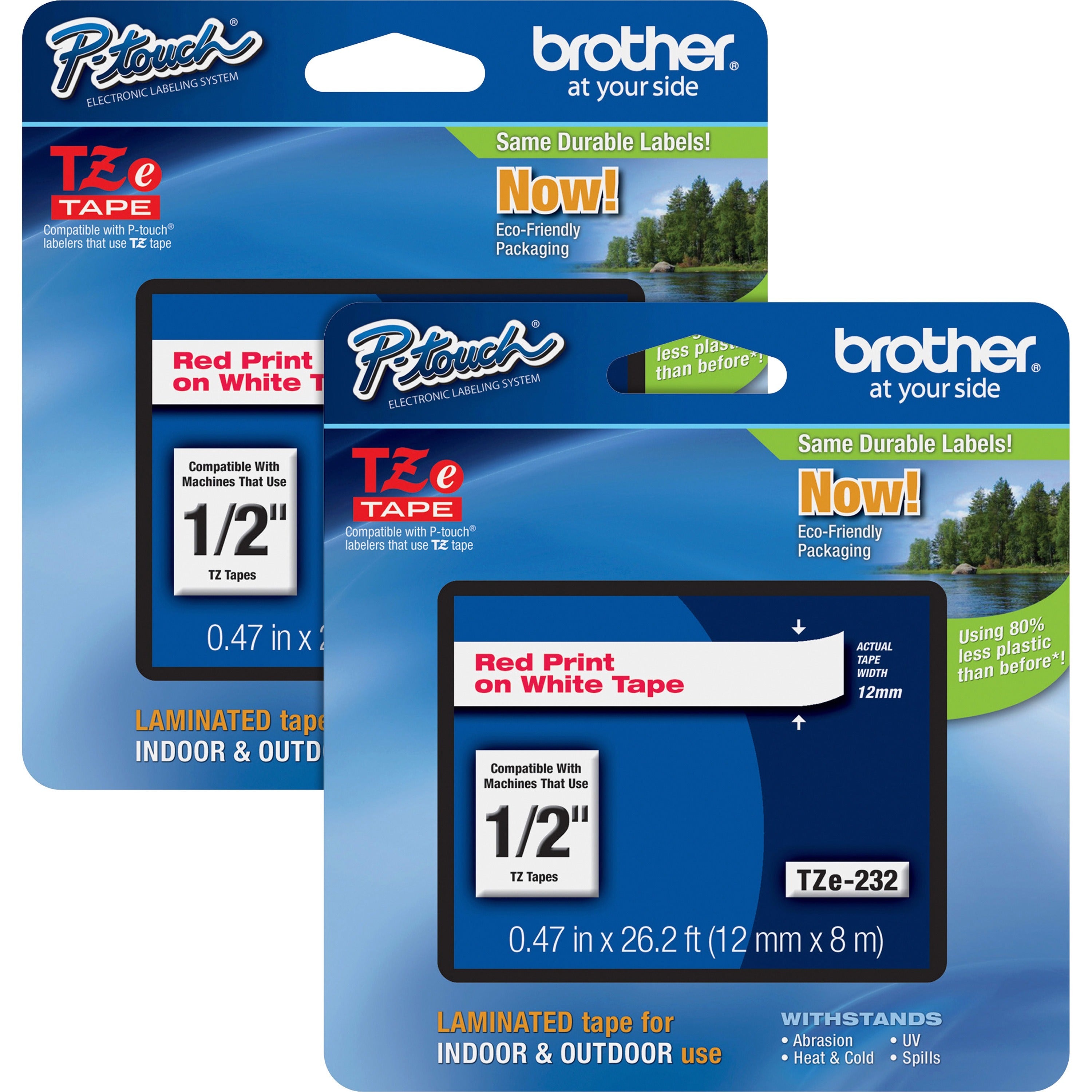 brother-p-touch-tze-laminated-tape-cartridges-1-2-width-rectangle-white-2-bundle-water-resistant-grease-resistant-grime-resistant-temperature-resistant_brttze232bd - 1
