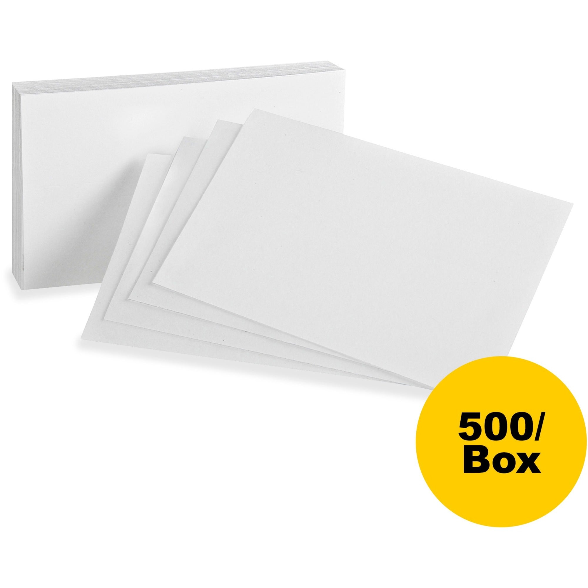 oxford-plain-index-cards-5-x-8-85-lb-basis-weight-500-box-sustainable-forestry-initiative-sfi-white_oxf50bx - 1