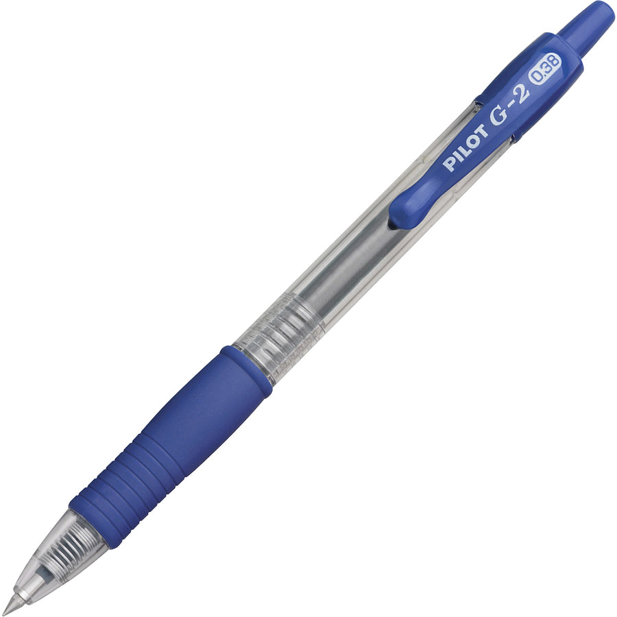 pilot-g2-premium-gel-roller-retractable-pens-ultra-fine-pen-point-038-mm-pen-point-size-refillable-retractable-blue-gel-based-ink-clear-barrel-24-bundle_pil31278bd - 2